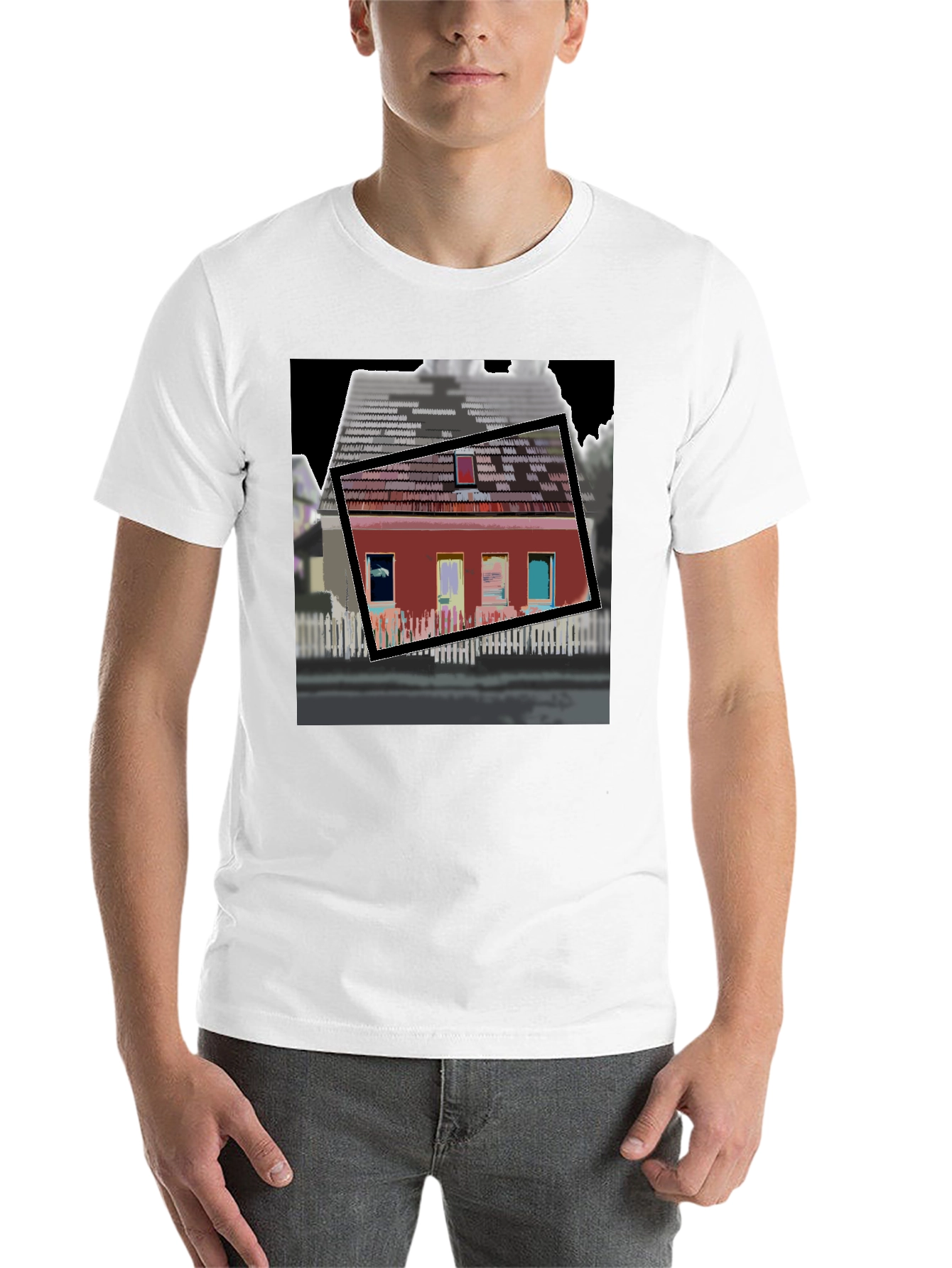 Black Modern House Graphic T-Shirt view 14
