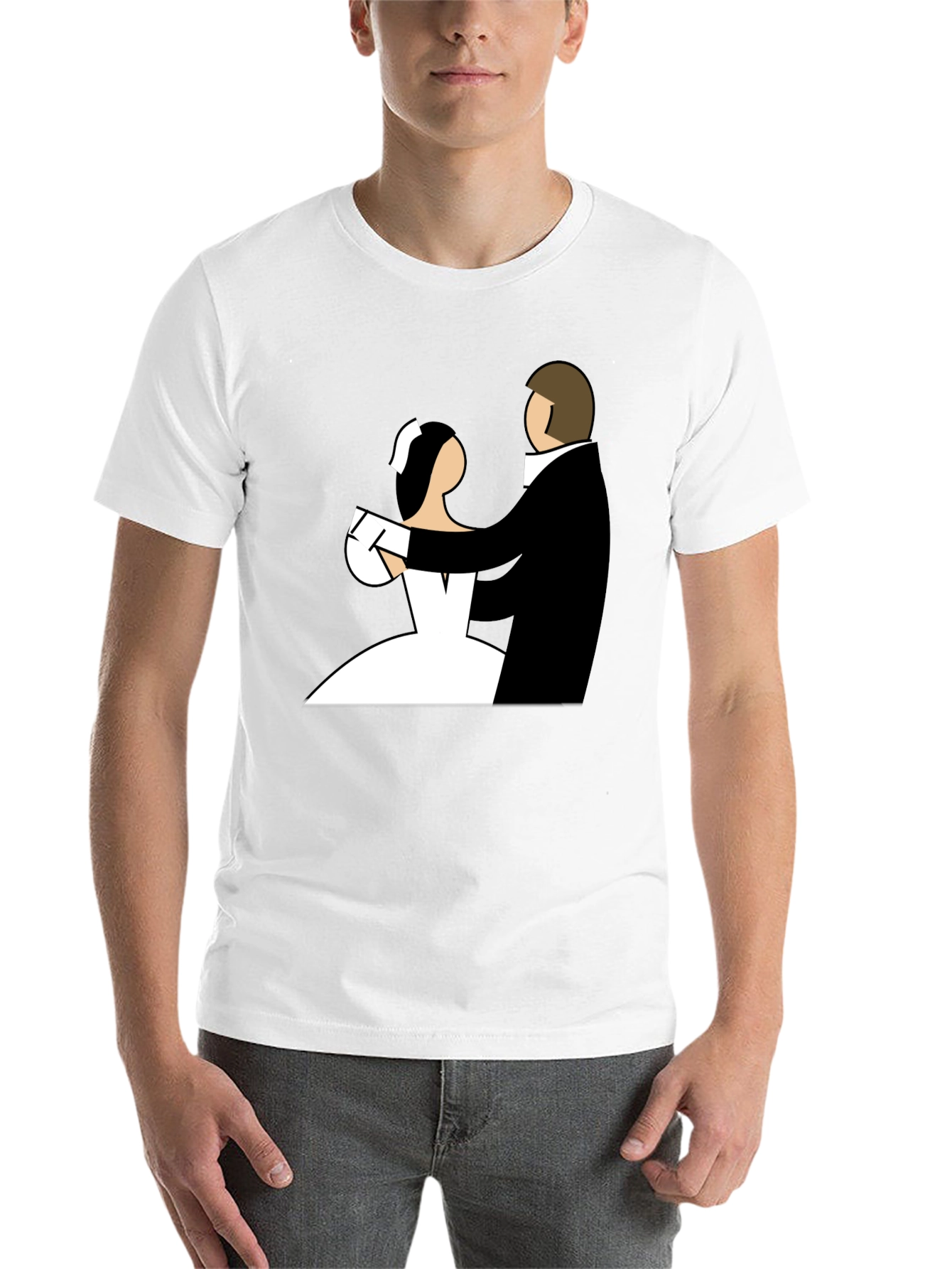 Black Wedding Dance Graphic Tee - Black Cotton T-Shirt view 14