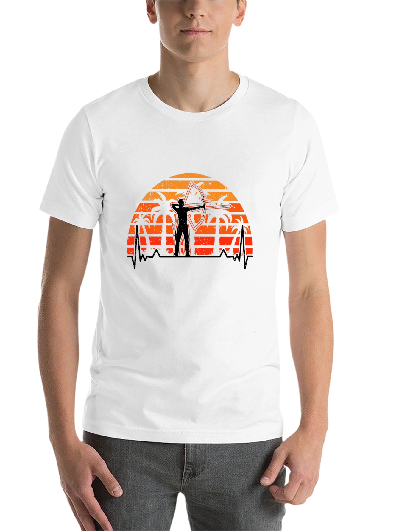 Black Archer Sunset Graphic Tee - Tropical Archery Shirt view 14