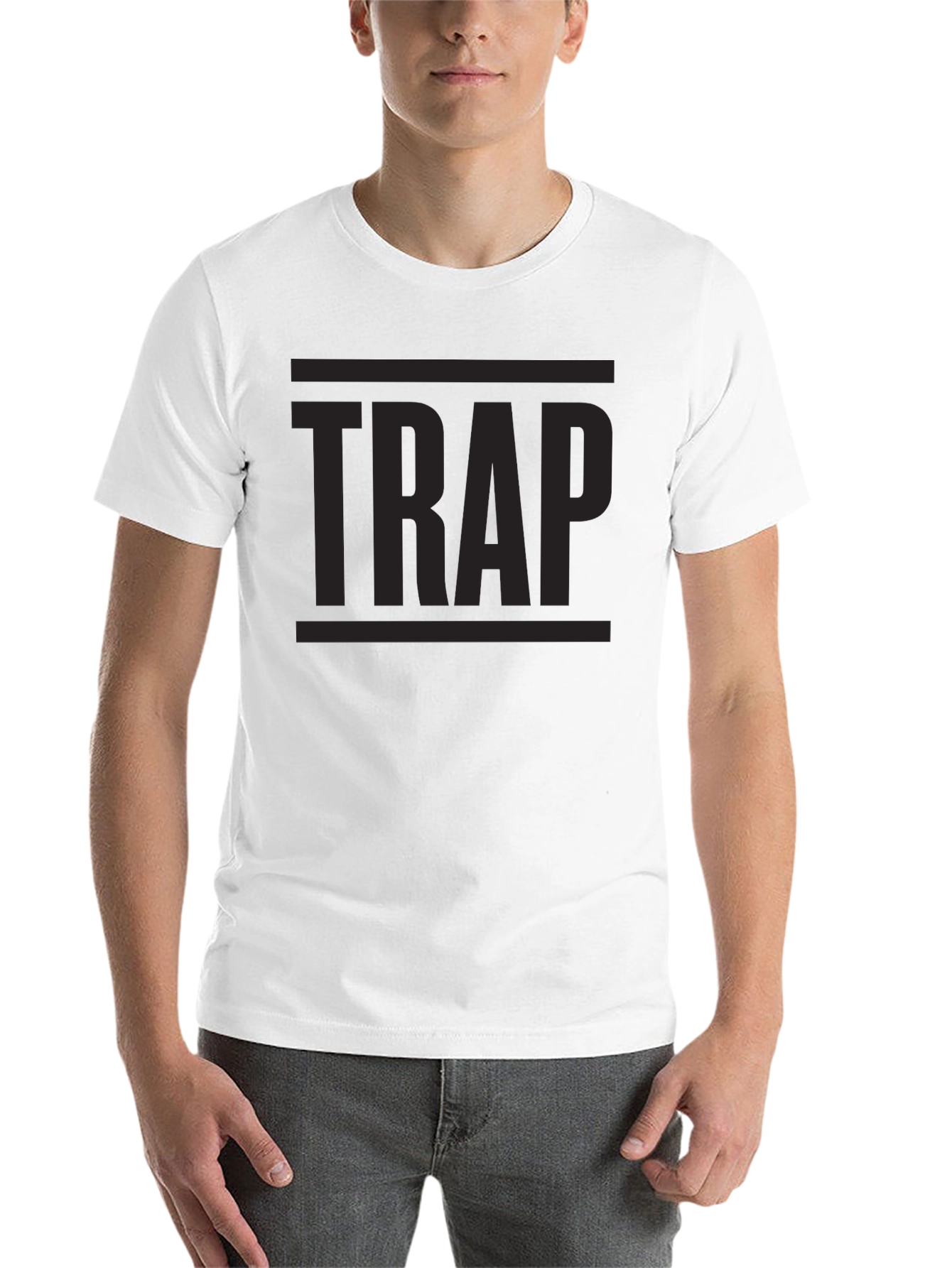 Black TRAP Graphic Tee - Urban Style Black T-Shirt view 14