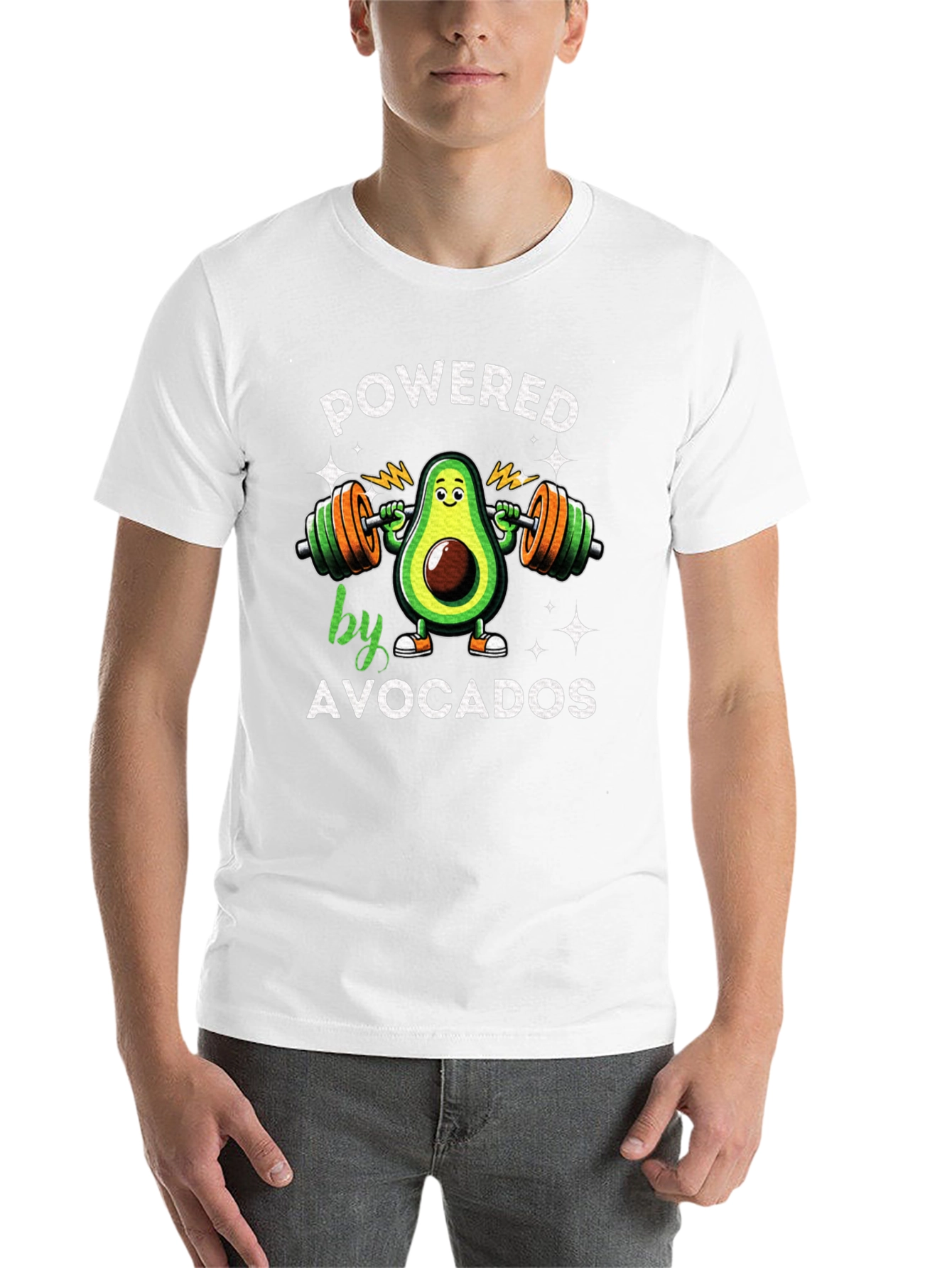 Black Powered by Avocados T-Shirt view 14