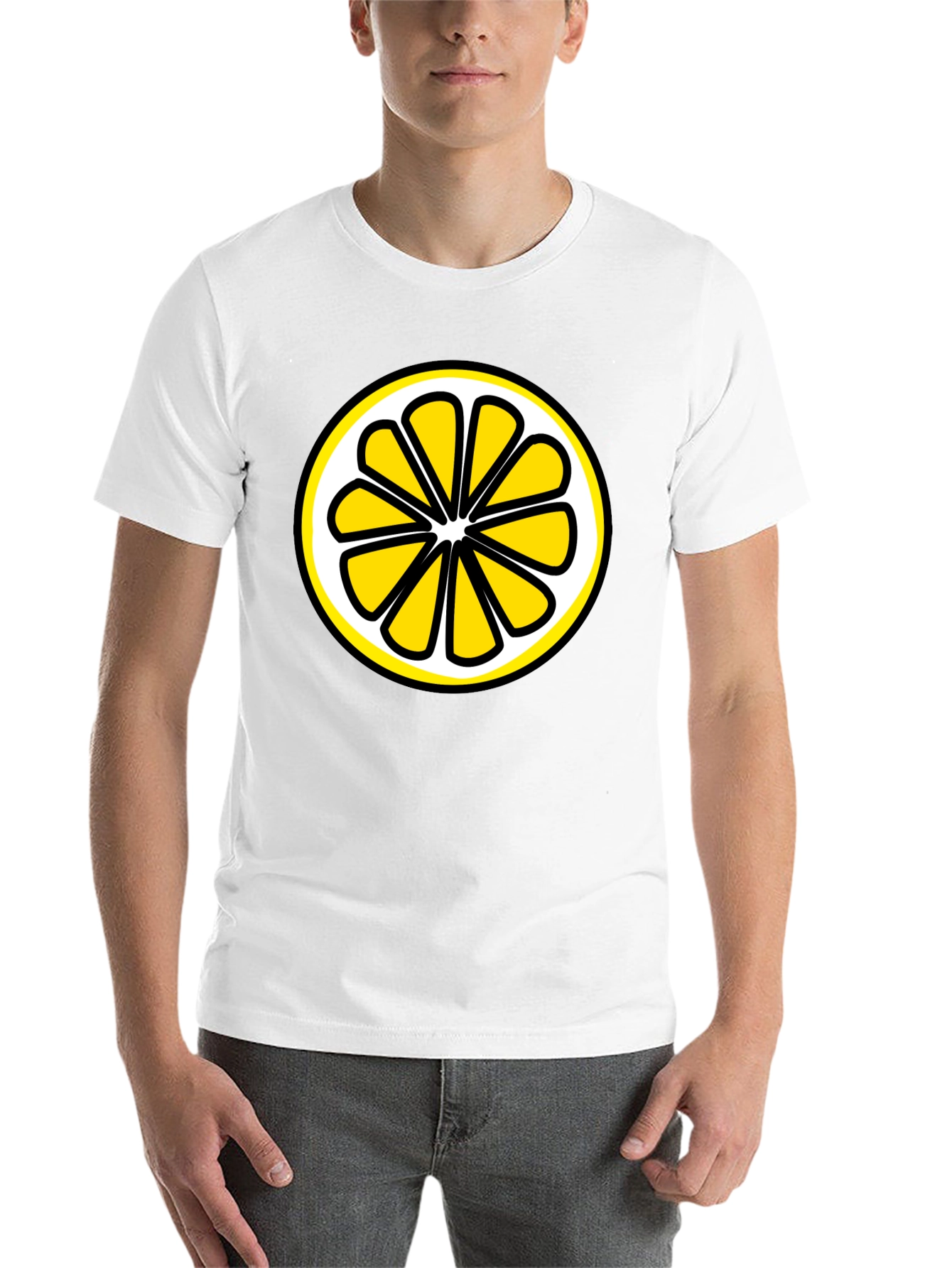 Black Lemon Slice Graphic T-Shirt - Black Cotton Tee view 14