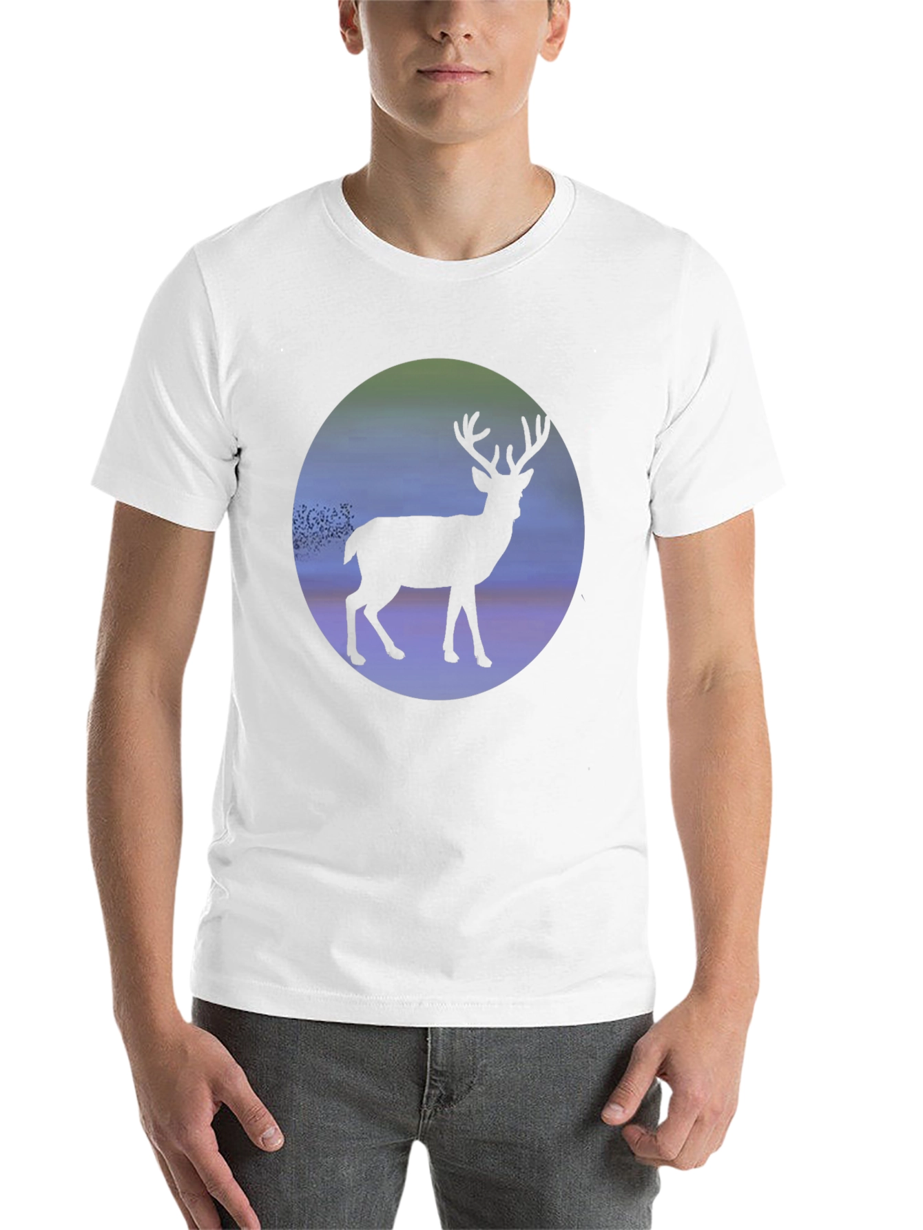 Black Deer Silhouette Graphic Tee - Men's Black T-Shirt view 14