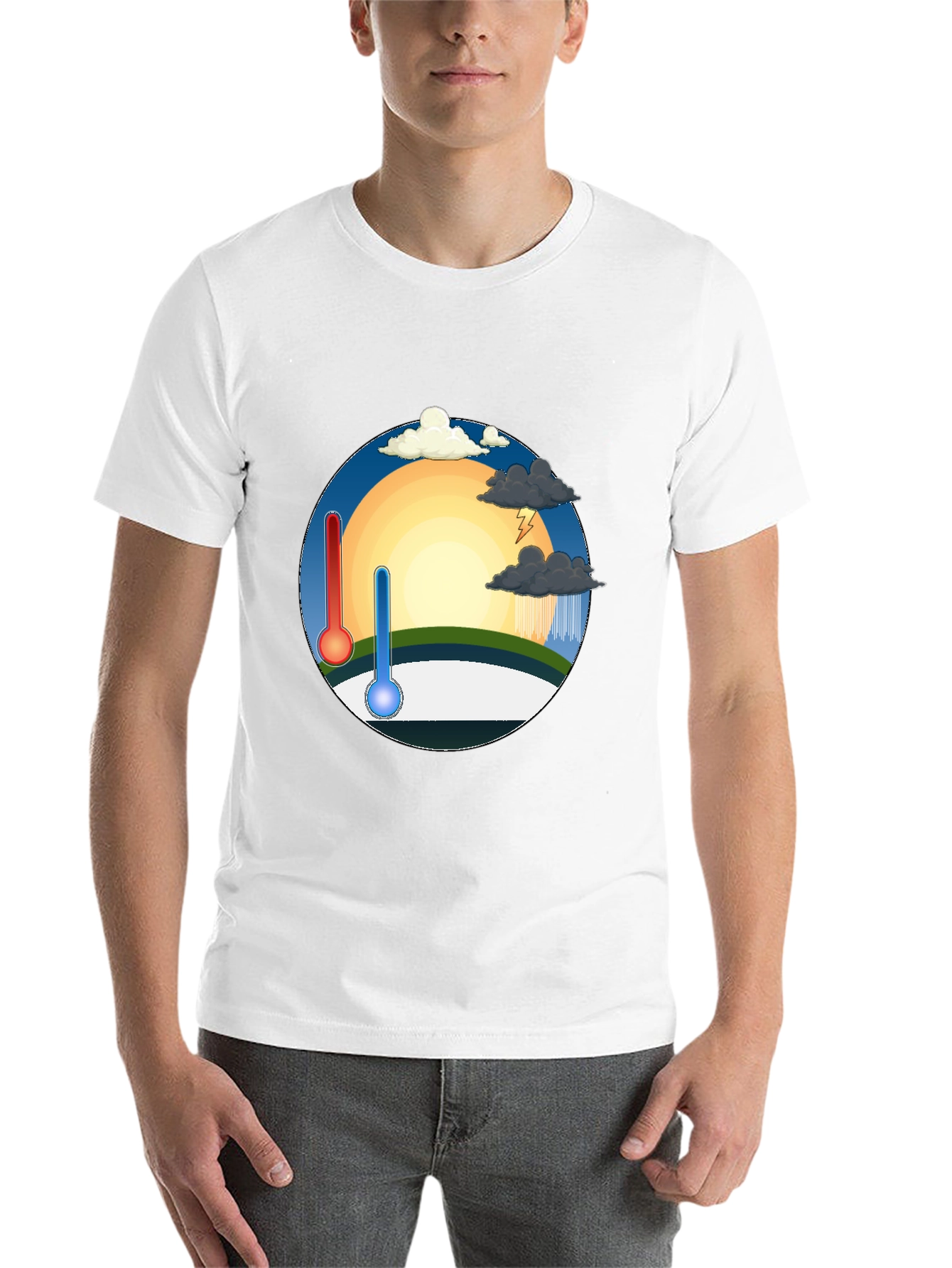 Black Climate Change T-Shirt - Hot & Cold Weather Tee view 14