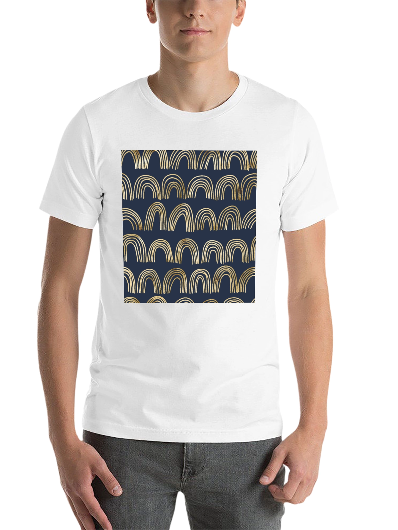 Black Gold Arches Graphic Black T-Shirt view 14