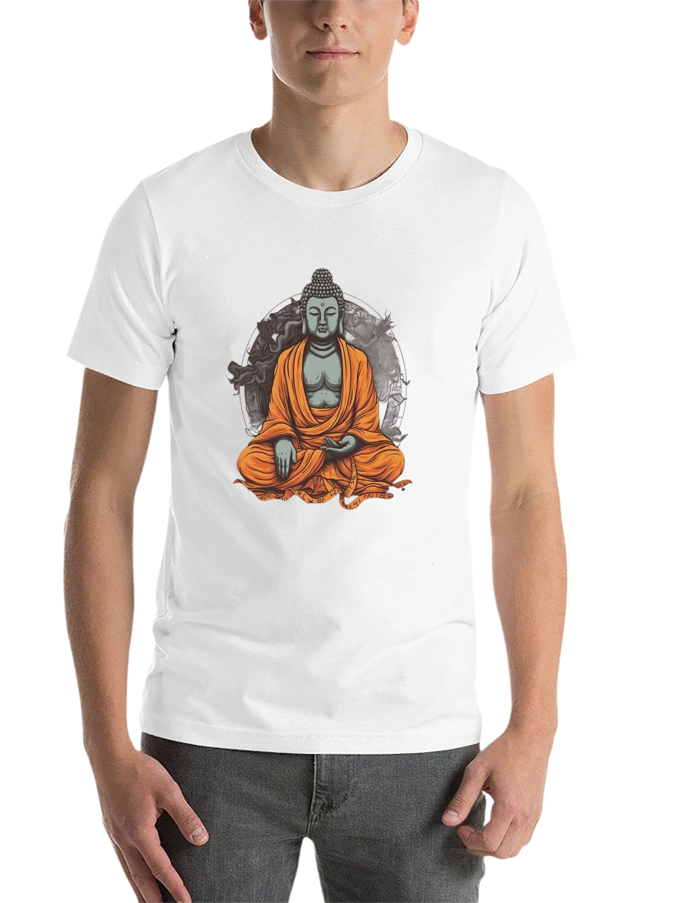 Black Buddha Graphic Black T-Shirt view 14