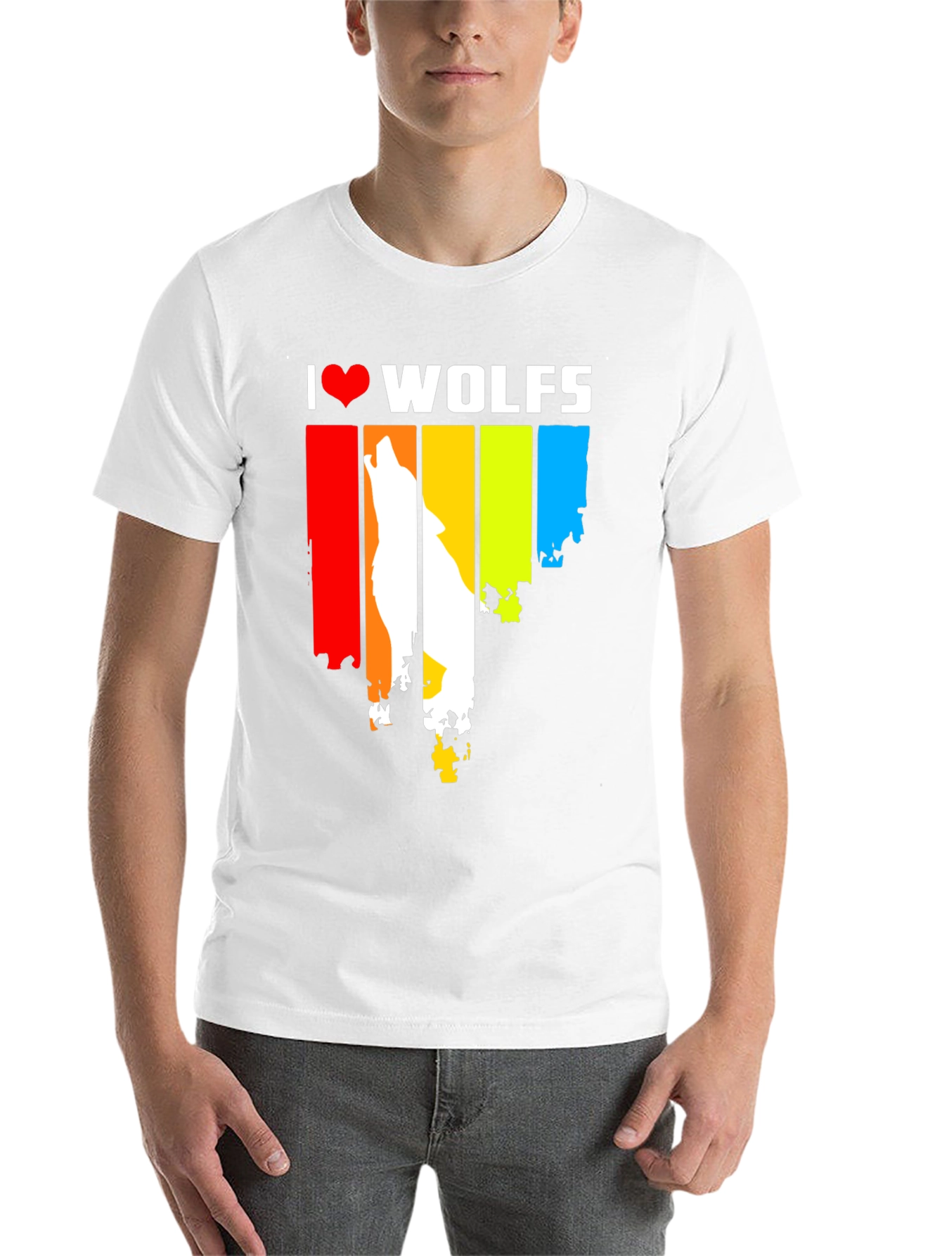 Black I Love Wolves Graphic Tee - Unique Design view 14