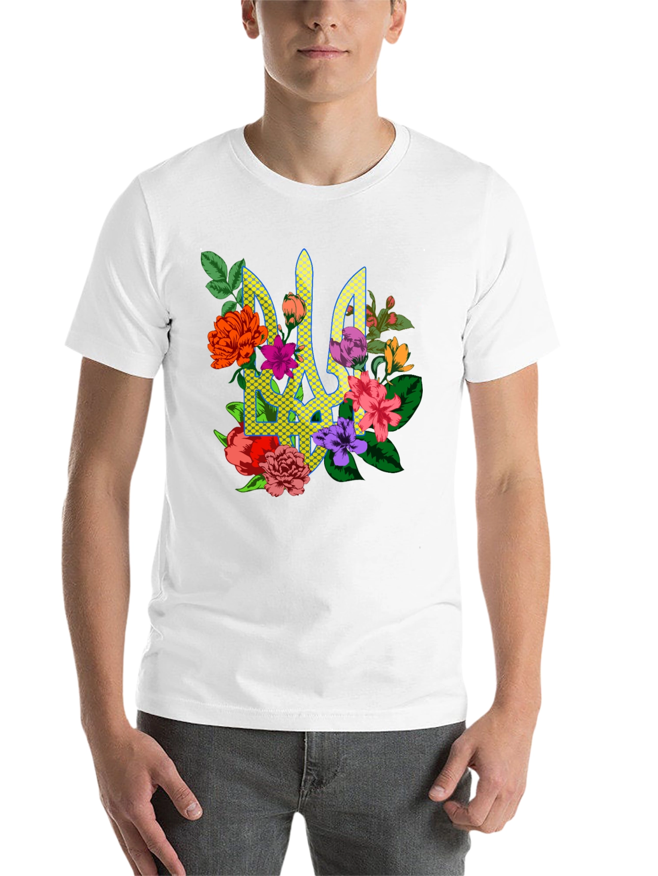 Black Floral Ukraine Emblem T-Shirt view 14