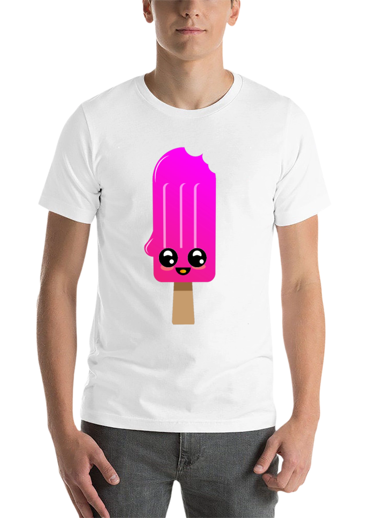 Black Kawaii Popsicle Graphic Tee - Black Cotton Blend Shirt view 14