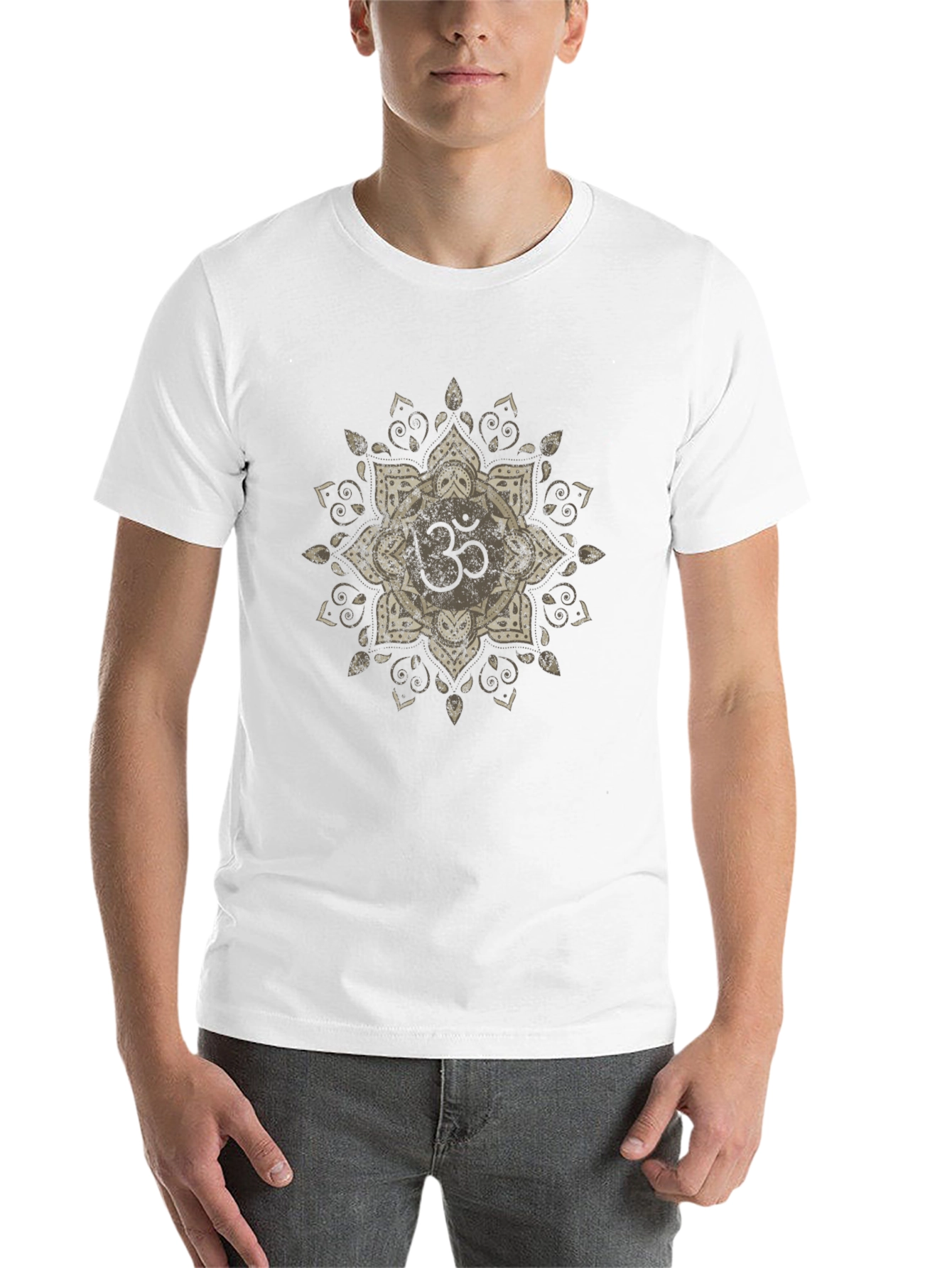 Black Om Mandala T-Shirt - Spiritual Design view 14