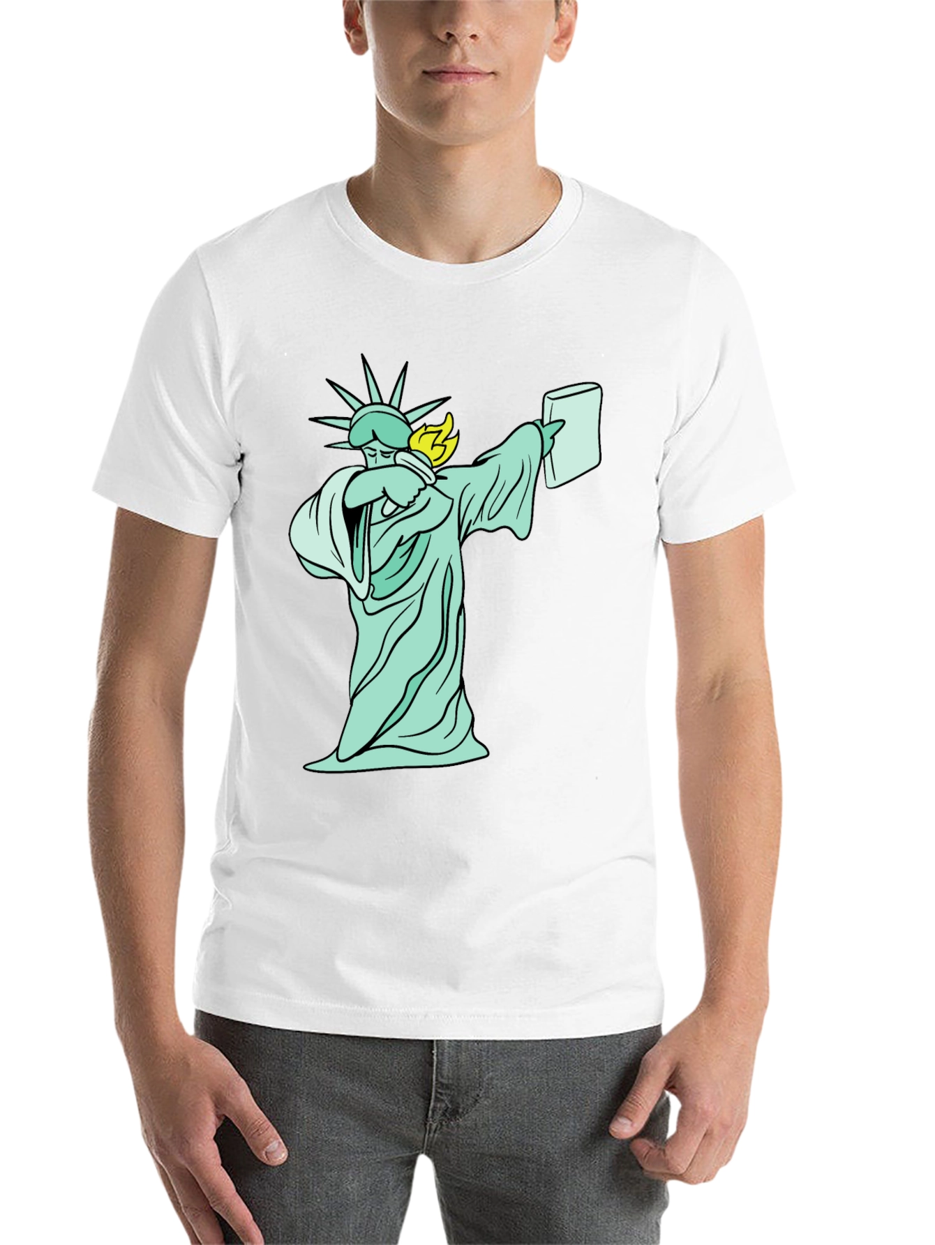 Black Dabbing Statue of Liberty T-Shirt - Funny Design view 14