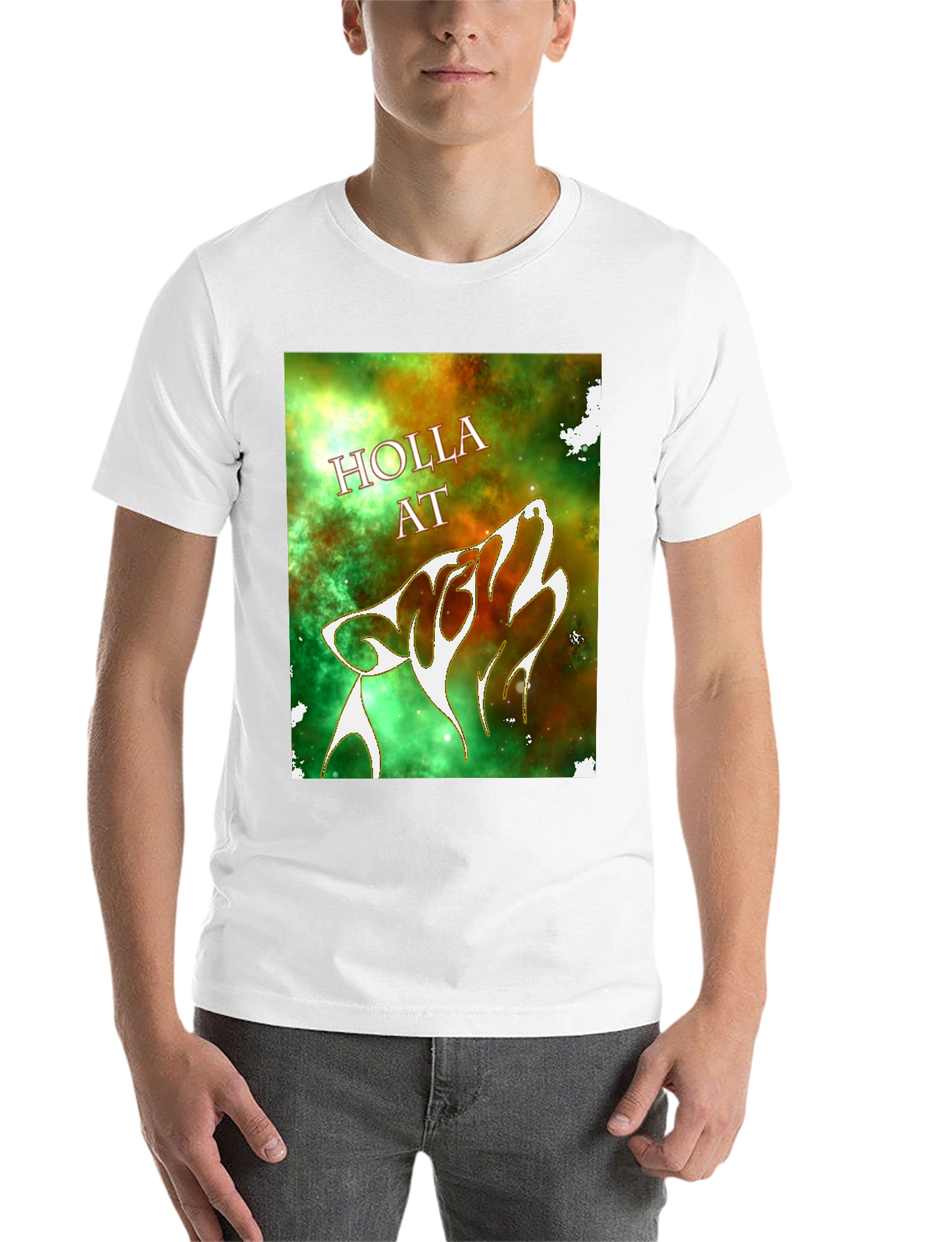 Black Holla At Wolf Graphic T-Shirt - Black view 14