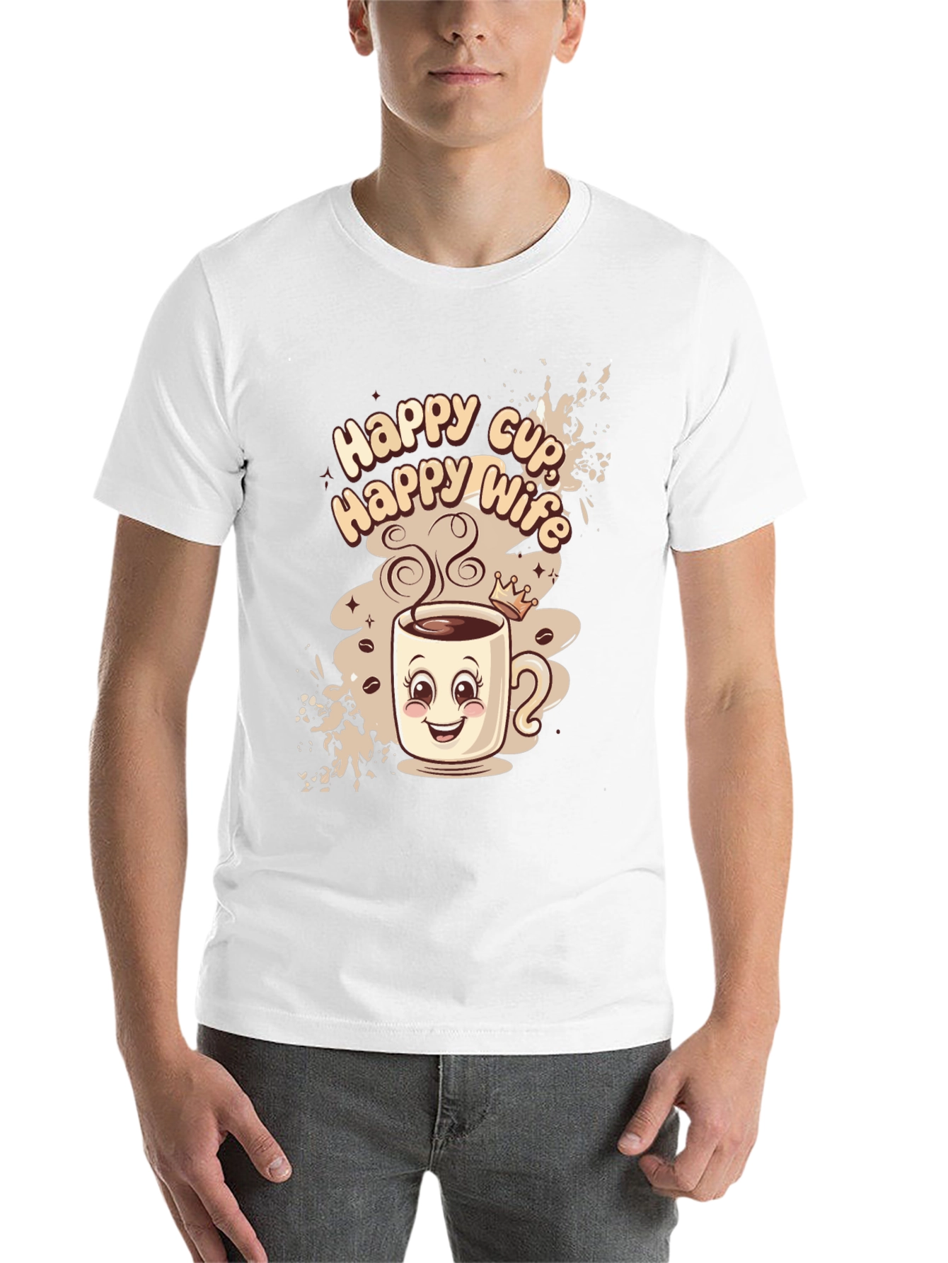 Black Happy Cup Happy Wife Black Graphic Tee view 14