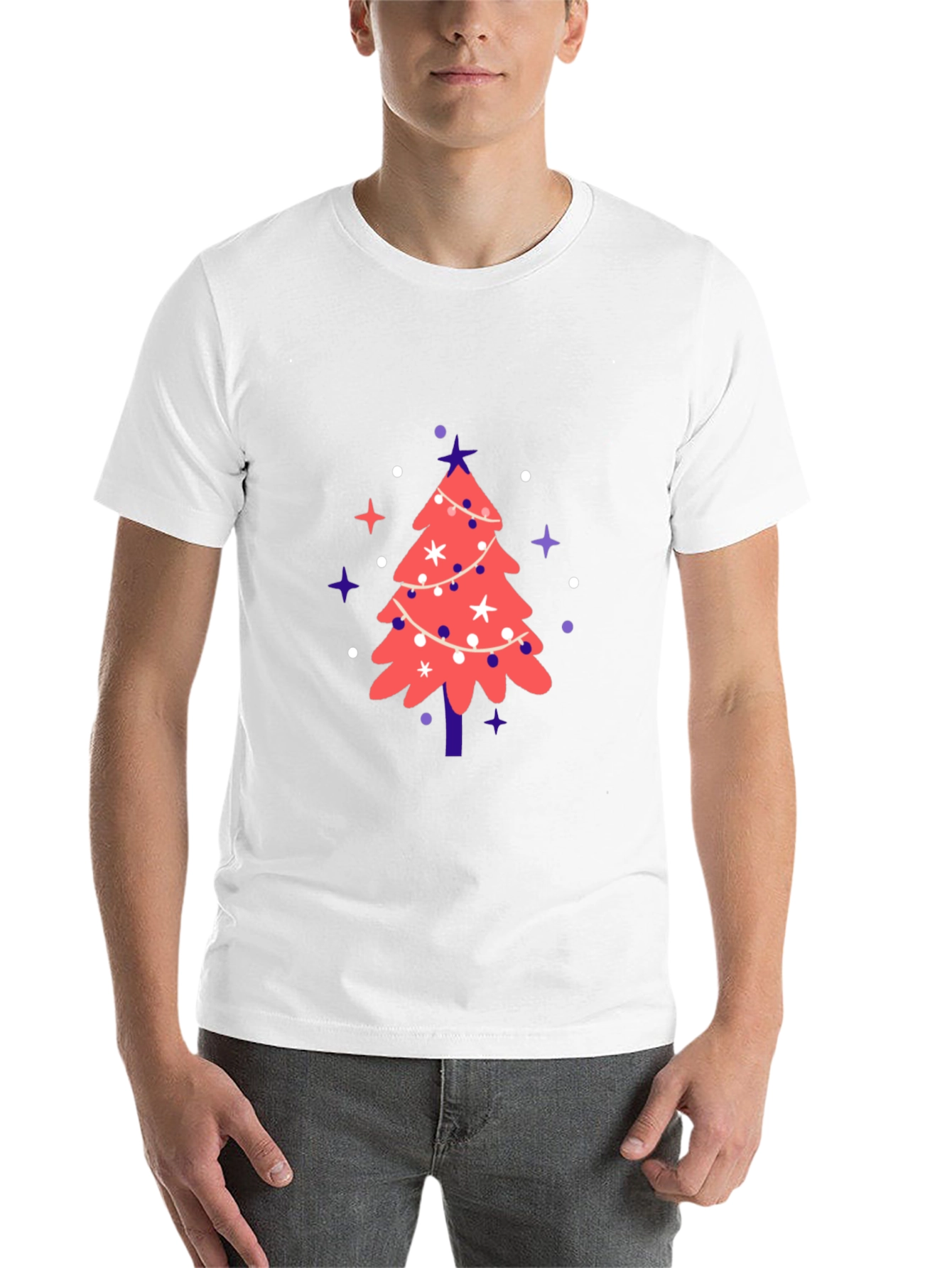 Black Festive Christmas Tree Graphic Tee view 14