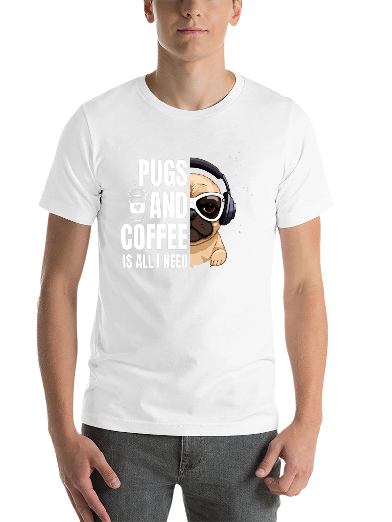 Black Pugs & Coffee Graphic Tee view 14