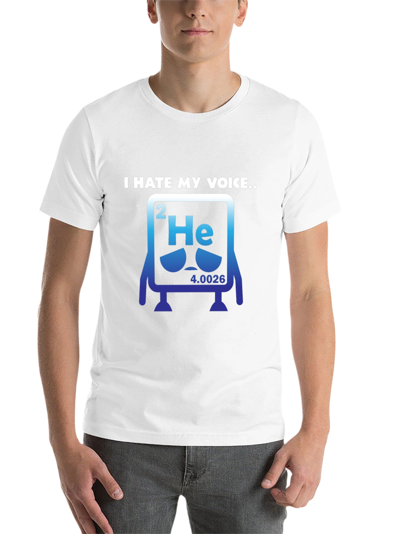 Black I Hate My Voice Helium Periodic Table Funny T-Shirt view 14