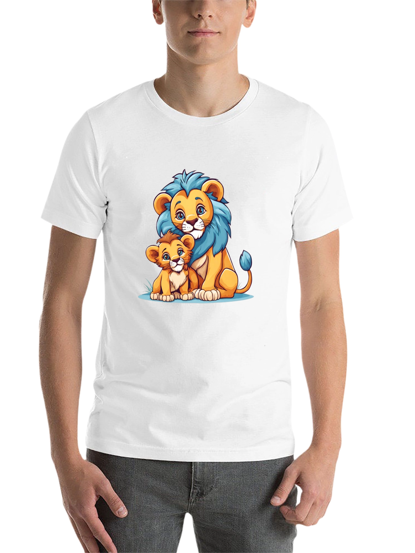 Black Lion Family Graphic Tee - Cute Cartoon Design view 14