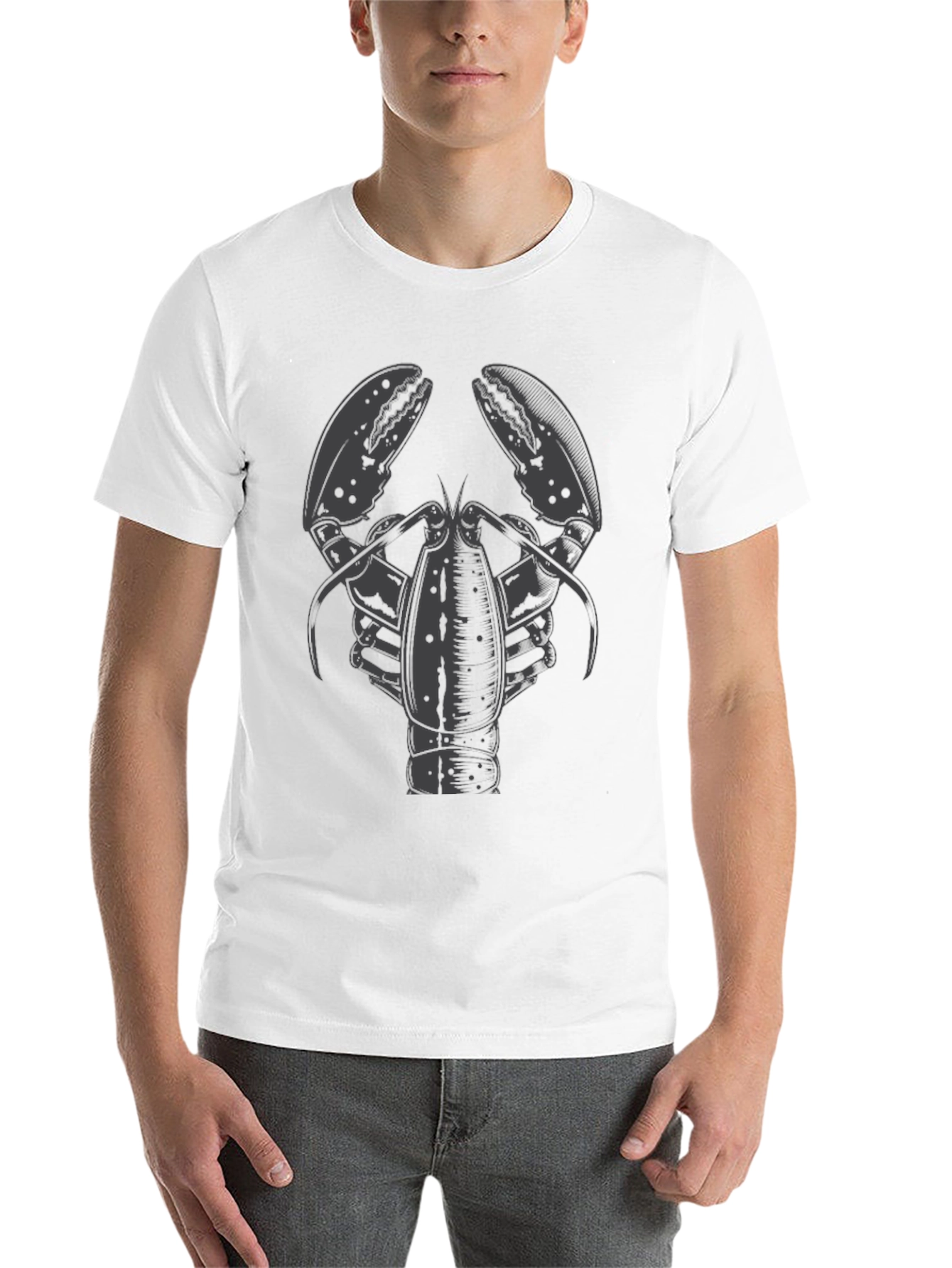 Black Lobster Graphic T-Shirt - Black Cotton Tee view 14