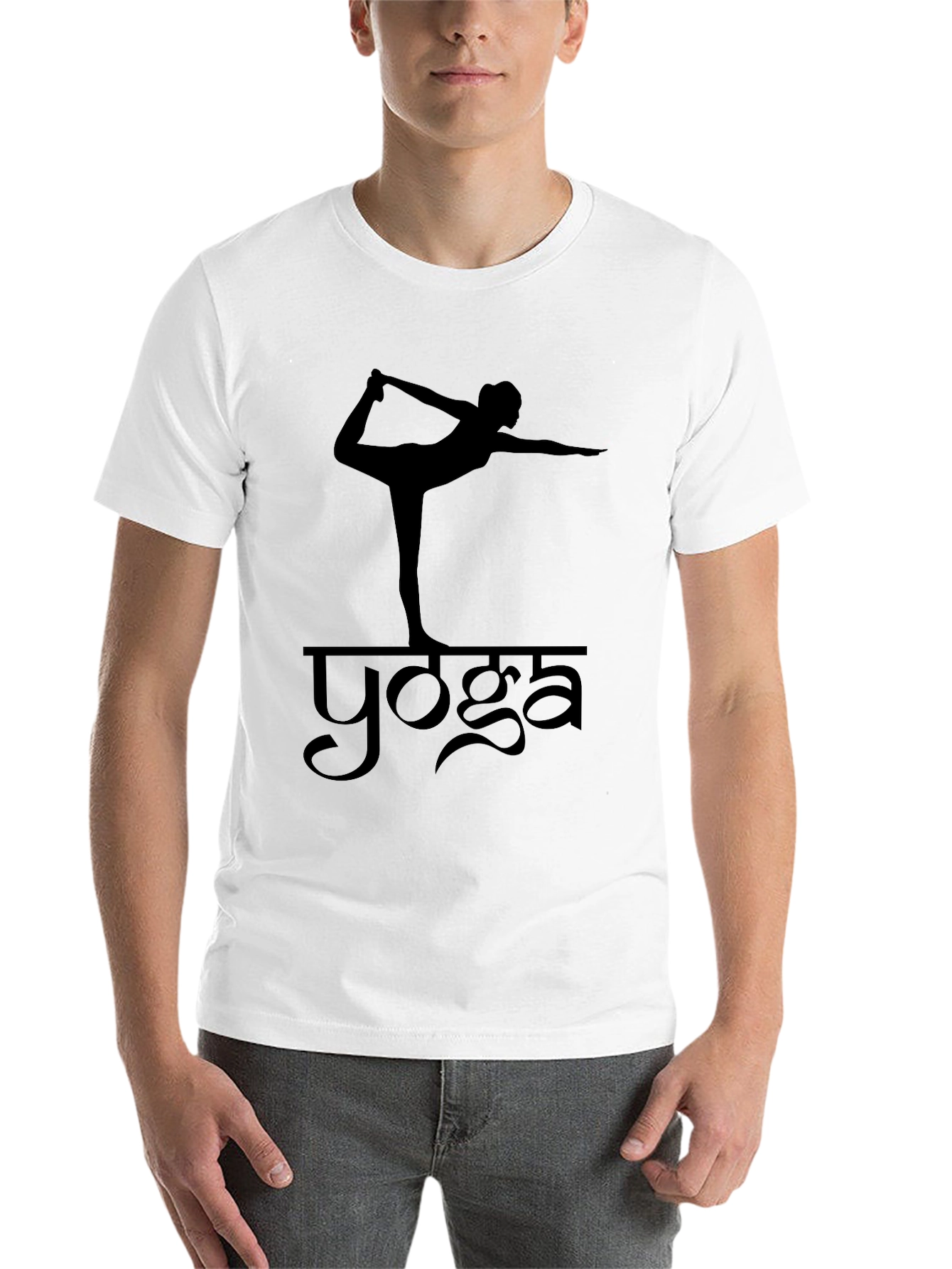 Black Yoga Pose Black T-Shirt for Men view 14