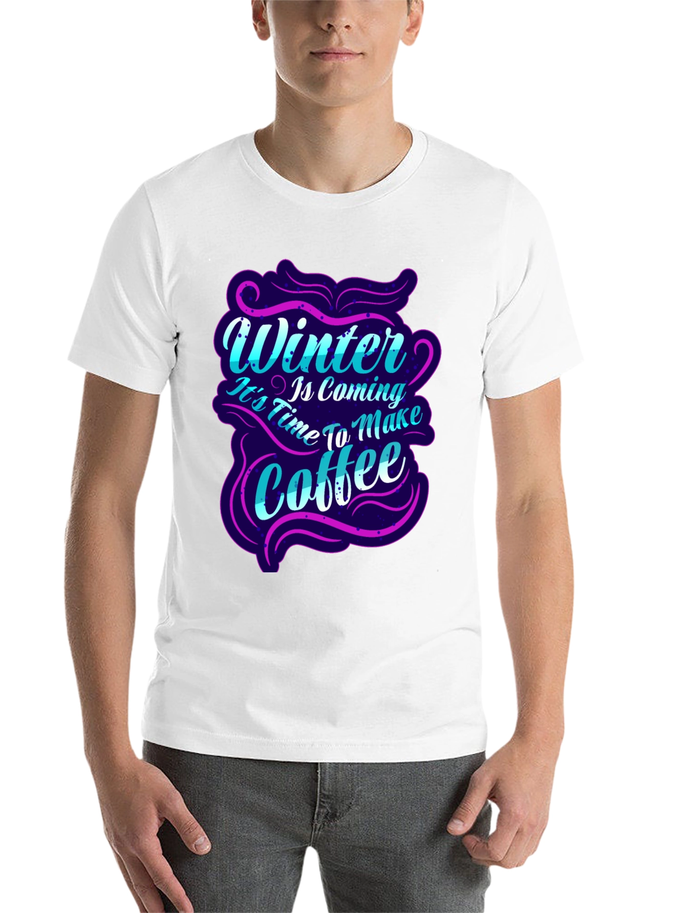 Black Winter Coffee T-Shirt - Festive Holiday Wear view 14