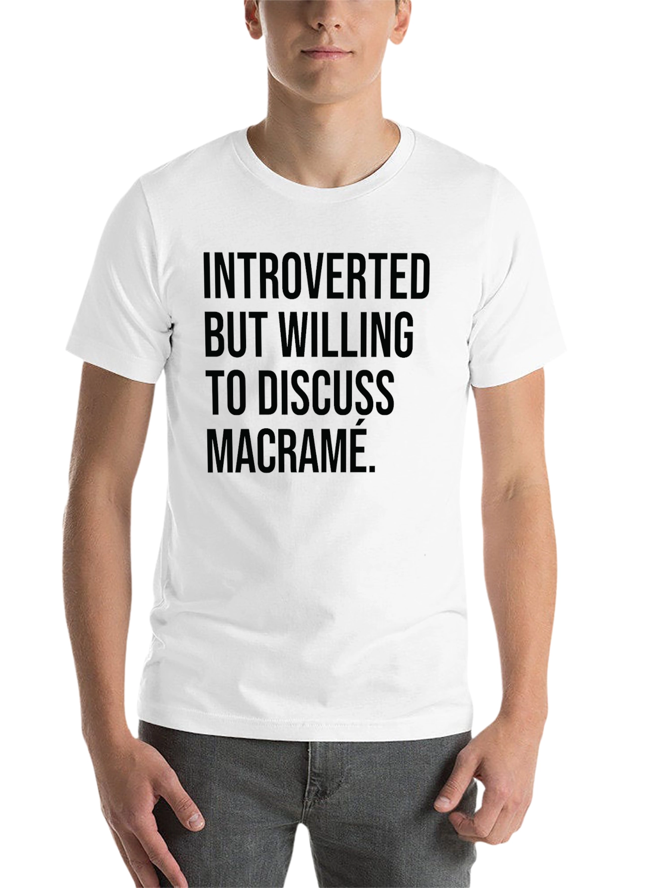 Black Introverted Macrame T-Shirt - Funny Statement Tee view 14