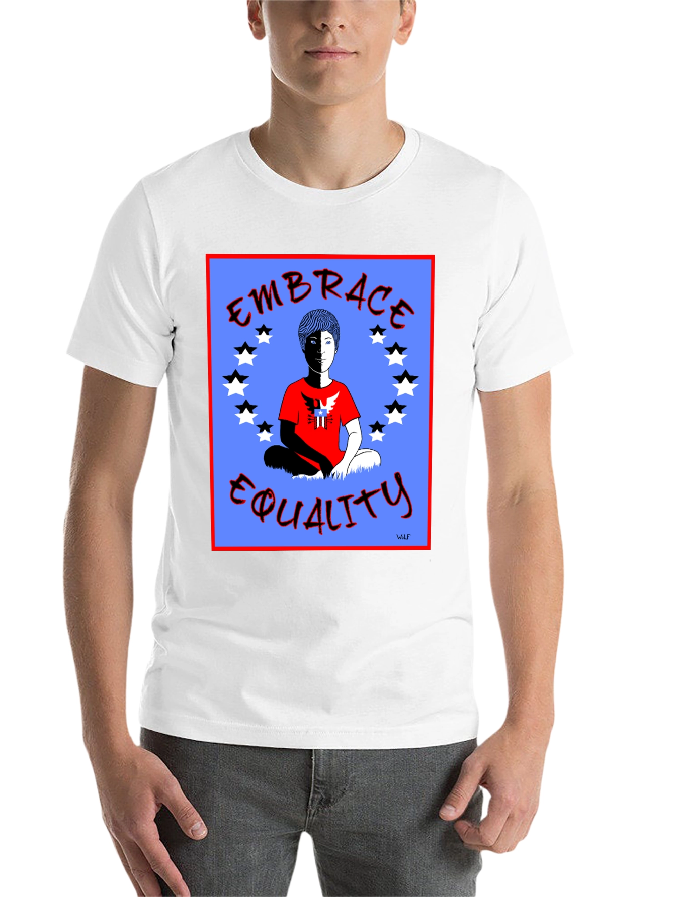 Black Embrace Equality Graphic Print Black T-Shirt view 14