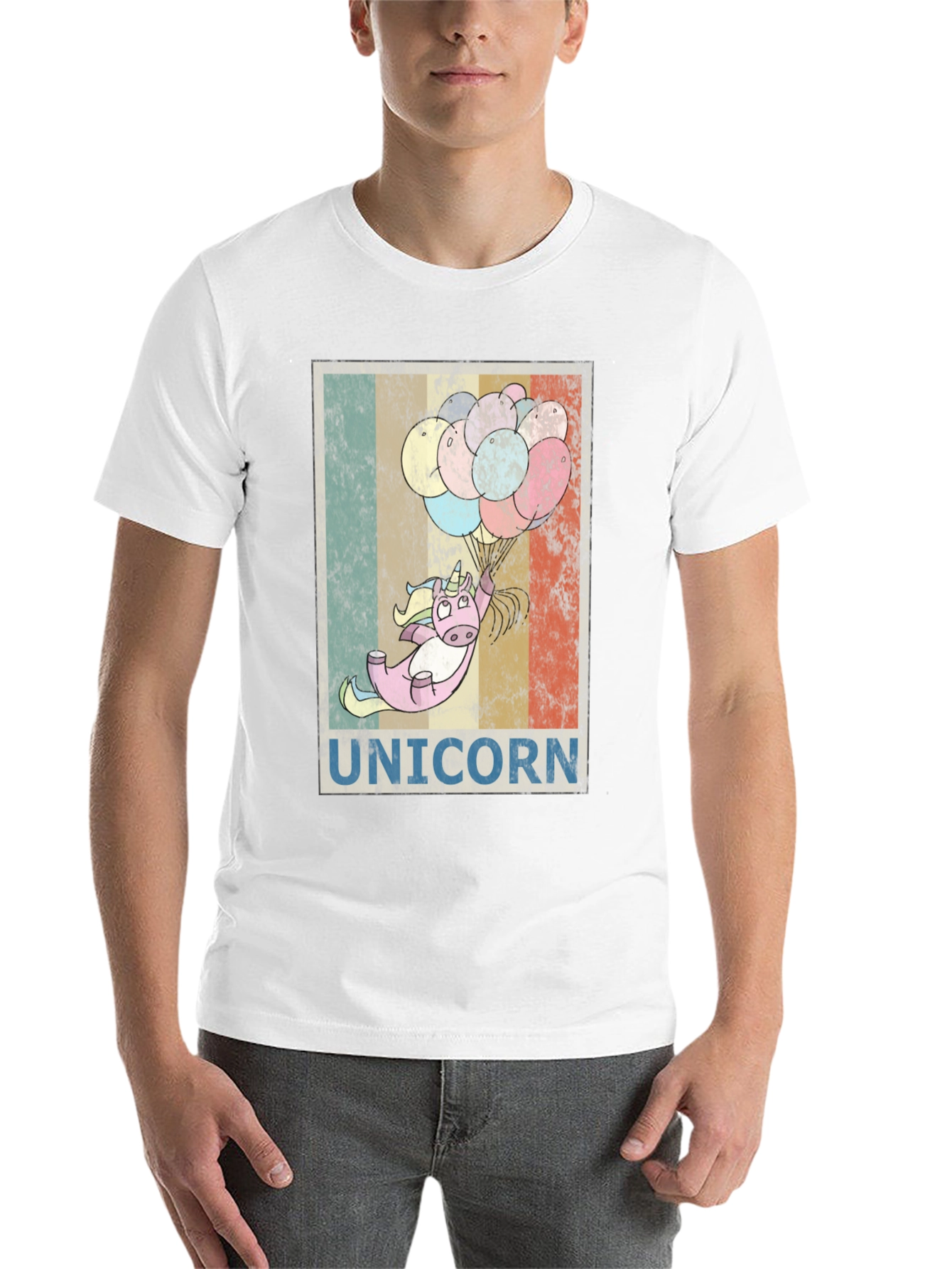 Black Unicorn Balloons Graphic Tee - Black Cotton Blend view 14
