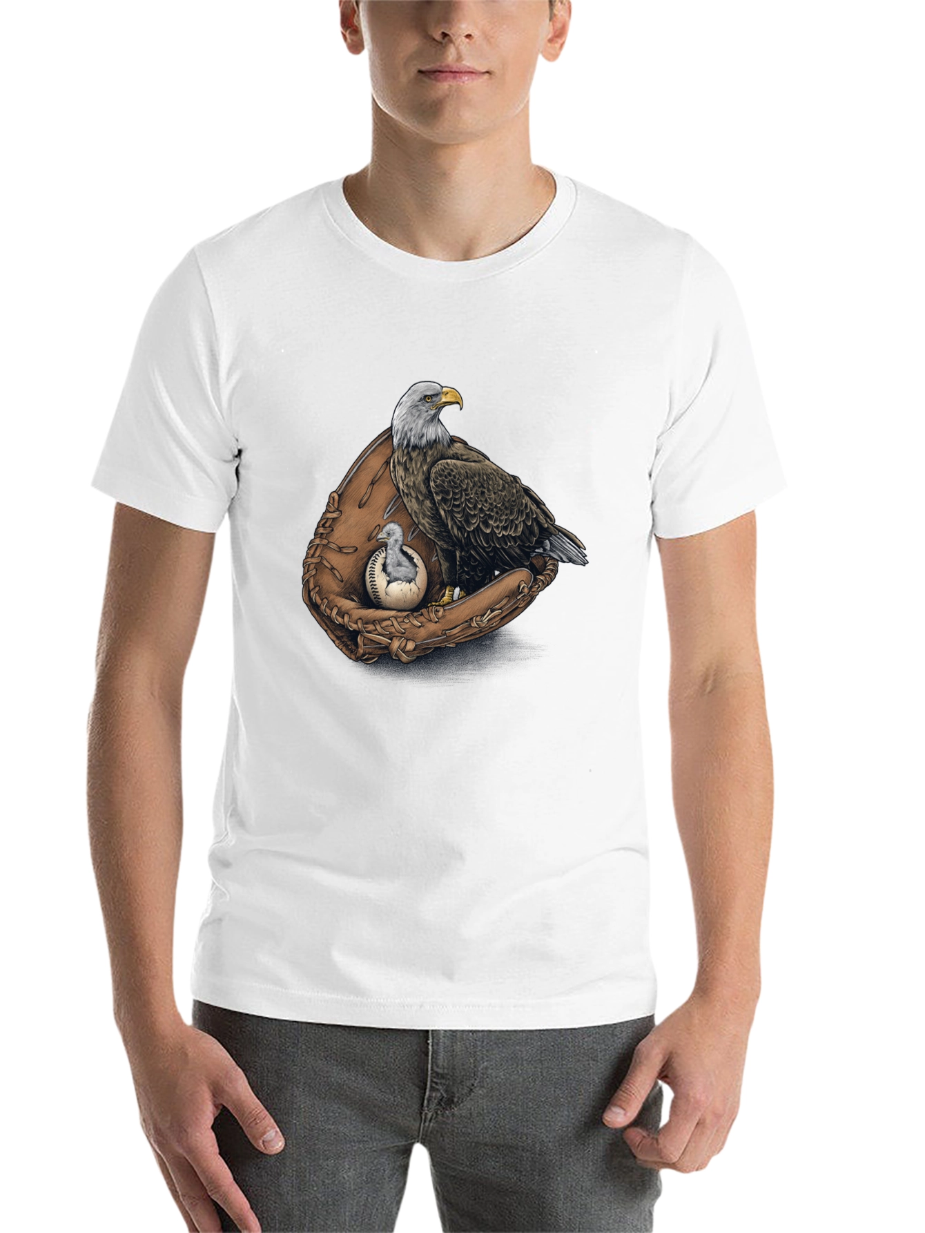 Black Eagle Baseball Glove Graphic Tee view 14