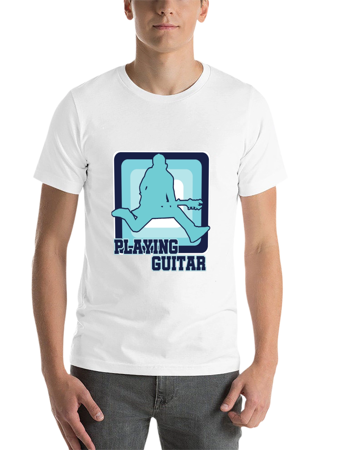 Black Playing Guitar T-Shirt Cool Graphic Musician Tee view 14