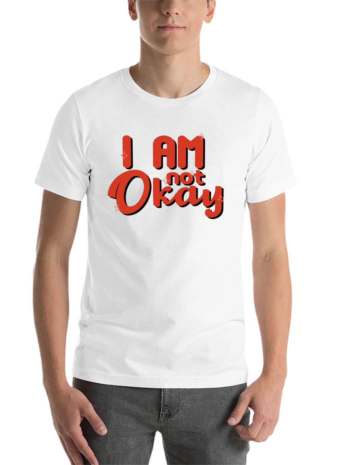 Black I Am Not Okay Graphic T-Shirt - Trendy Casual Tee view 14
