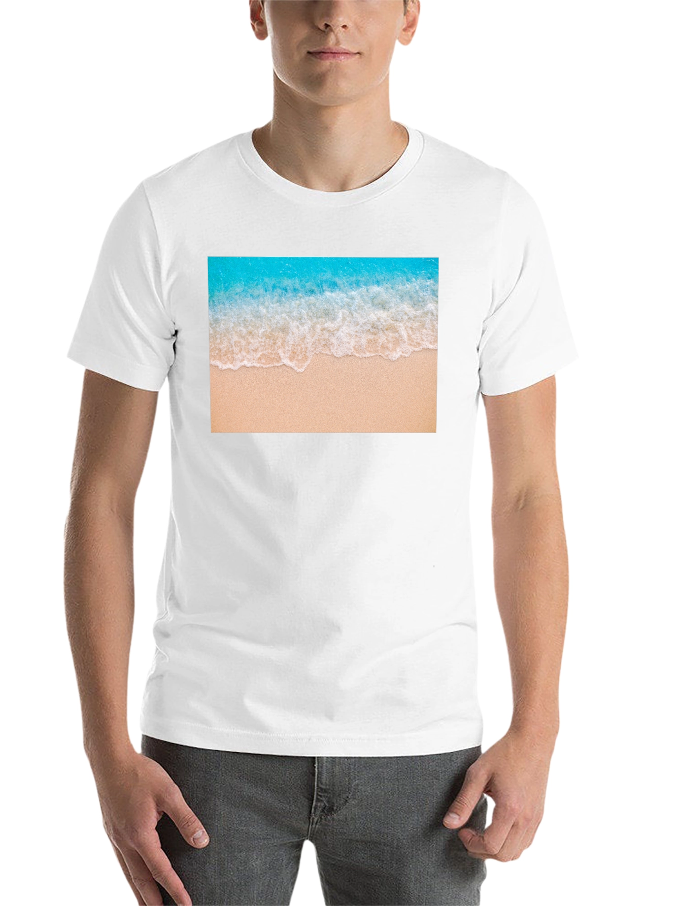 Black Beach Wave Graphic Black T-Shirt view 14