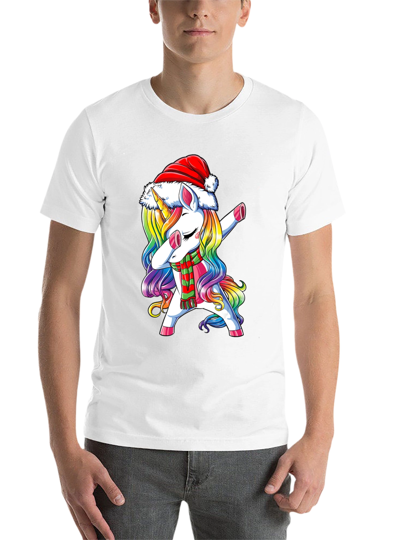 Black Christmas Unicorn Dabbing T-Shirt view 14