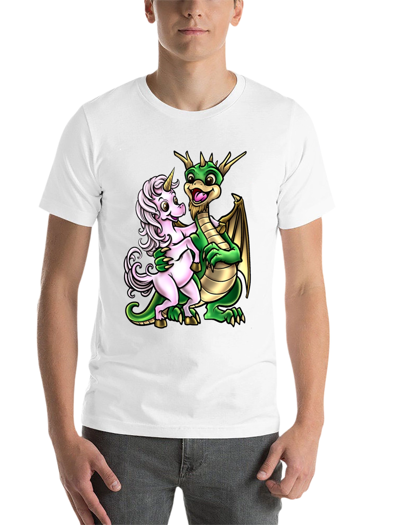 Black Dragon and Unicorn Graphic Tee view 14