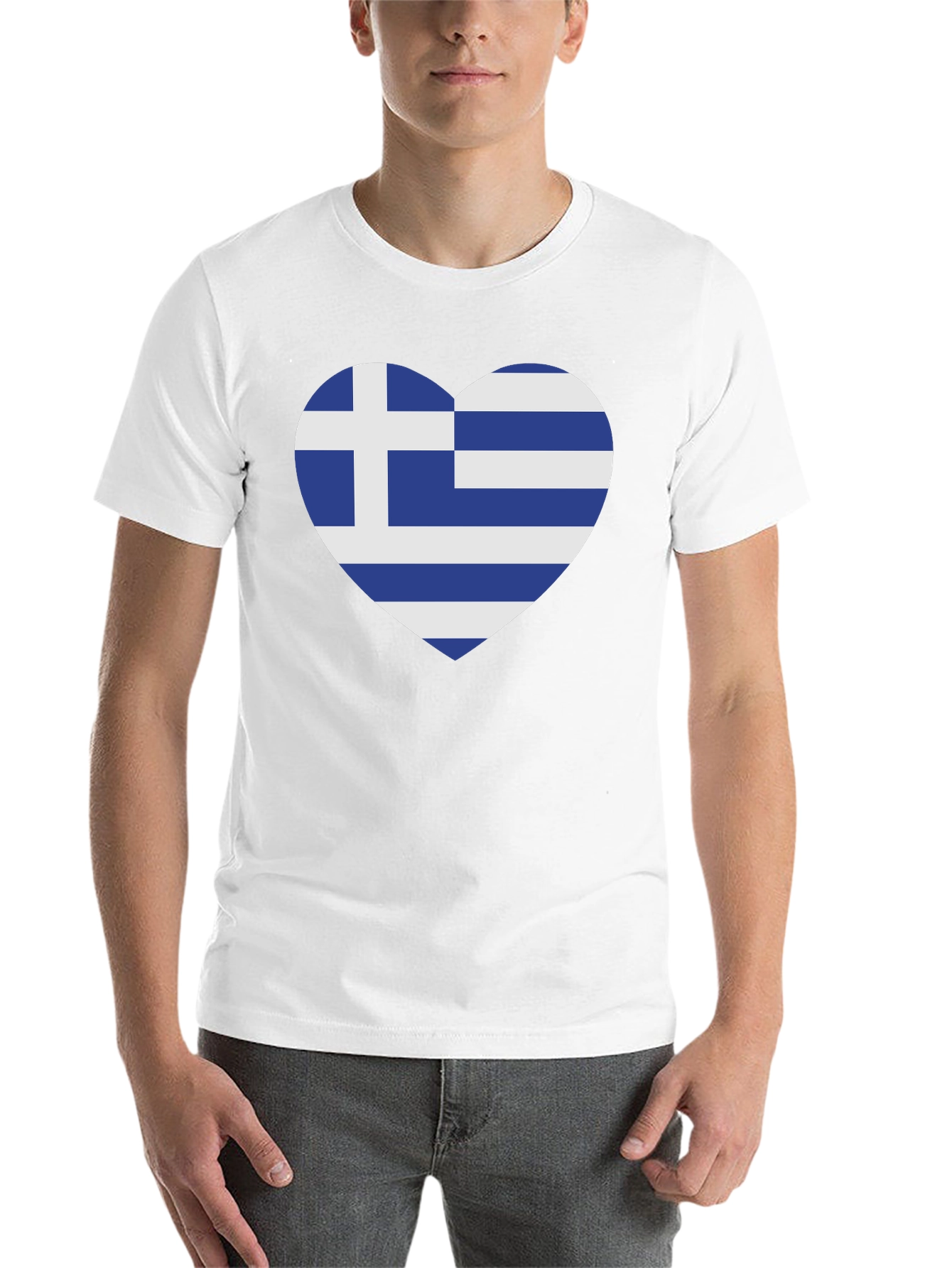 Black Greek Flag Heart T-Shirt - Show Your Love for Greece view 14