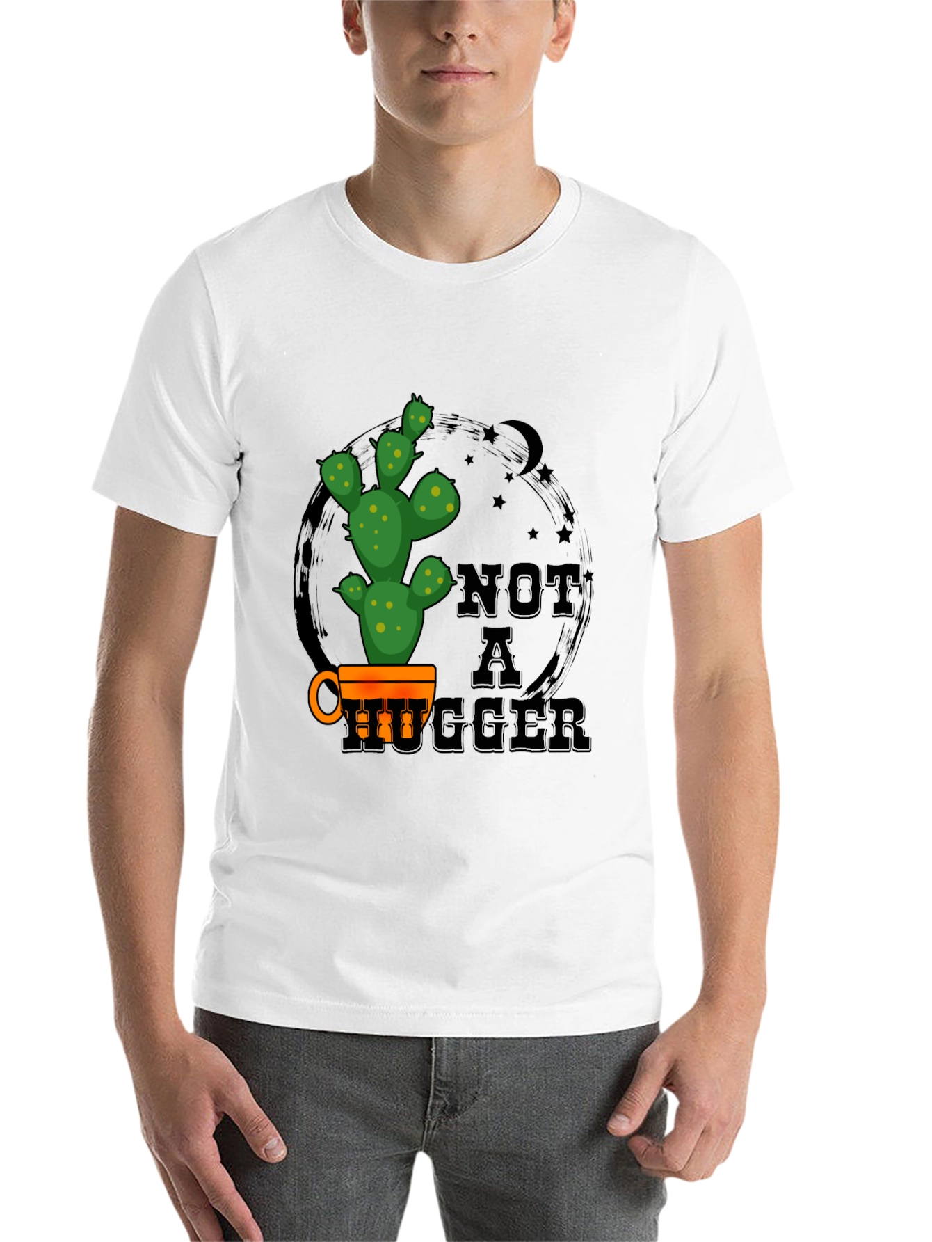 Black Not a Hugger Cactus Graphic Tee view 14
