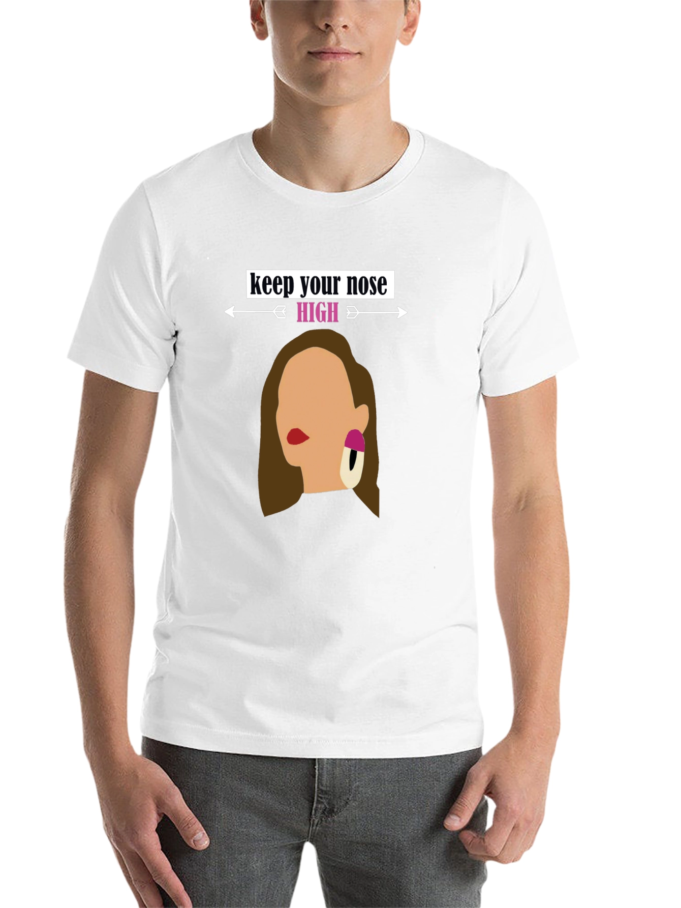 Black Keep Your Nose High Graphic Tee - Stylish Statement Shirt view 14