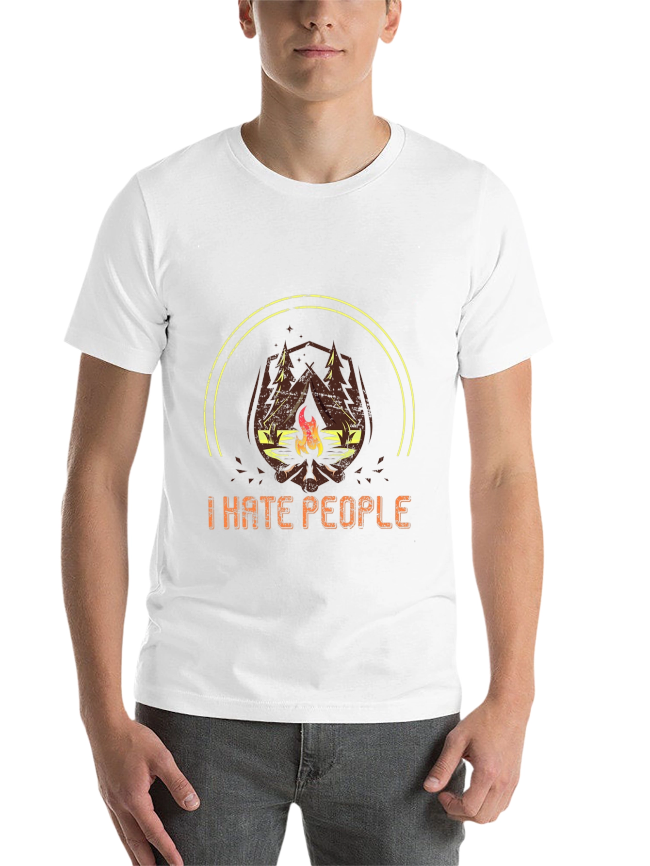 Black I Hate People Camping T-Shirt - Funny Outdoor Tee view 14