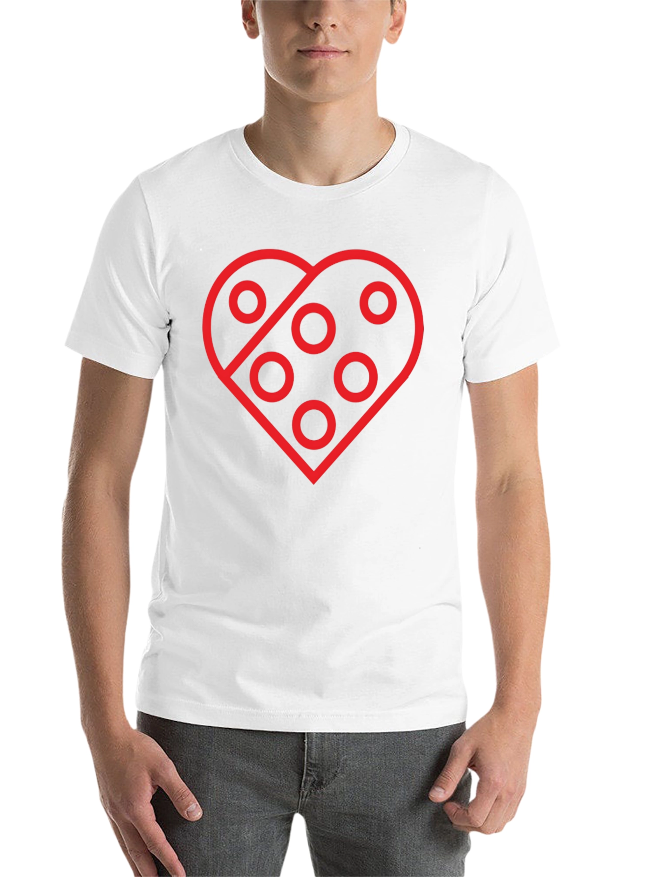 Black Heart with Circles Graphic T-Shirt - Black view 14