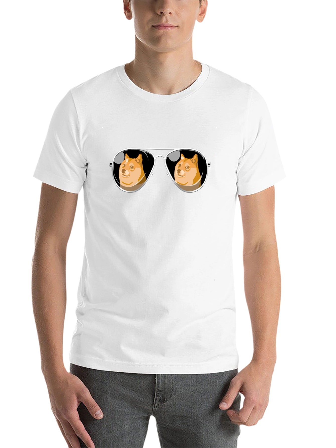 Black Doge Meme Sunglasses T-Shirt - Trendy Black Tee view 14