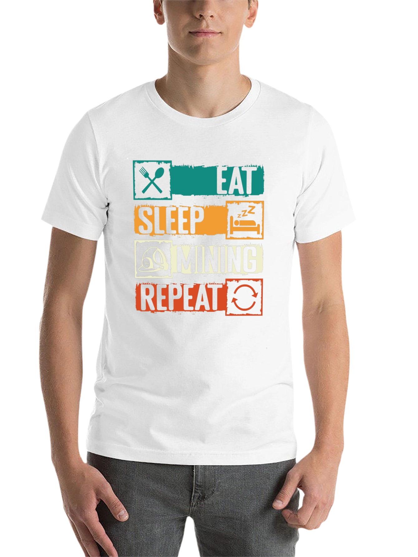 Black Eat Sleep Mining Repeat T-Shirt view 14