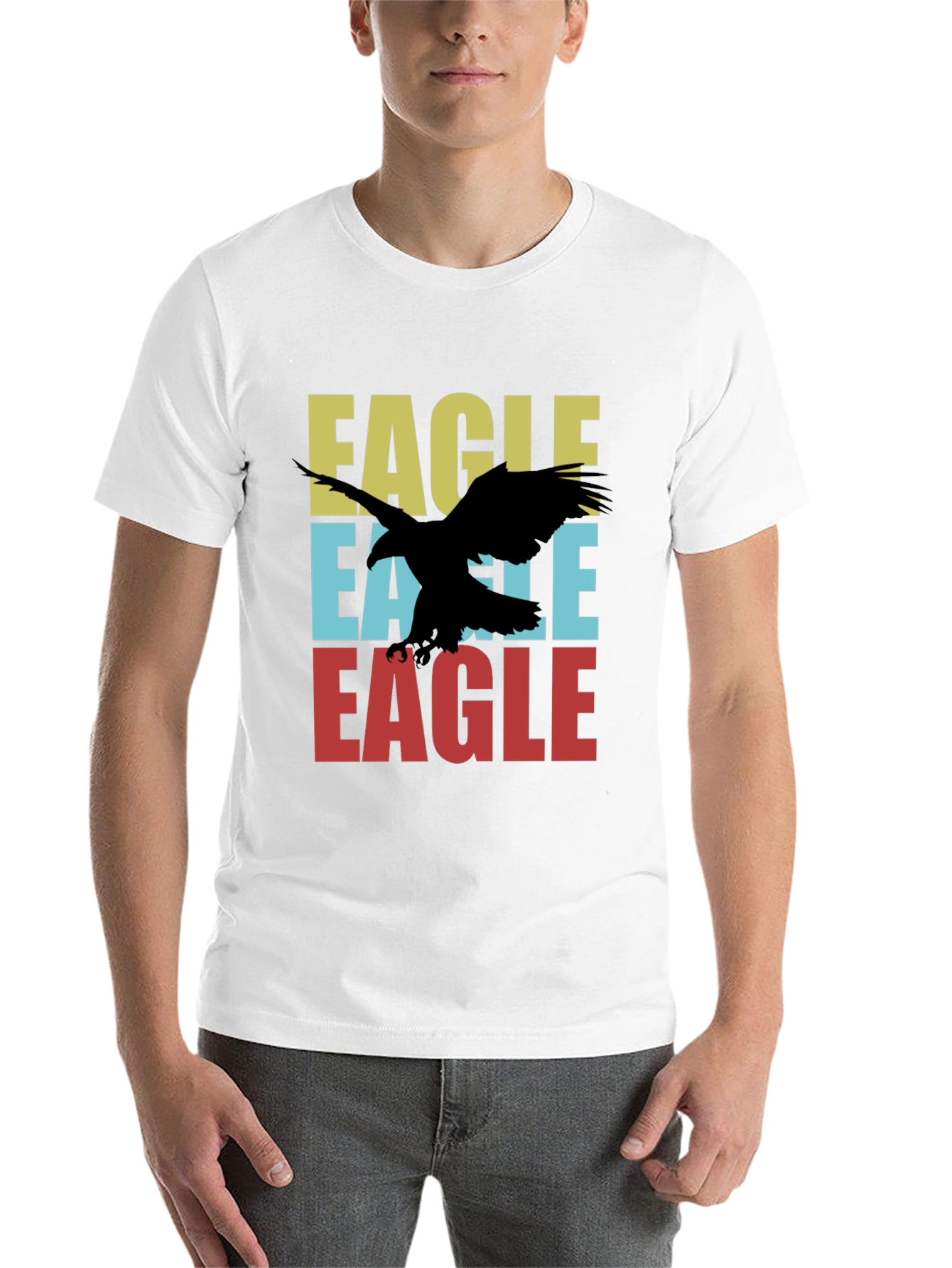 Black Retro Eagle Graphic Tee - Cool Bird Lover Design view 14
