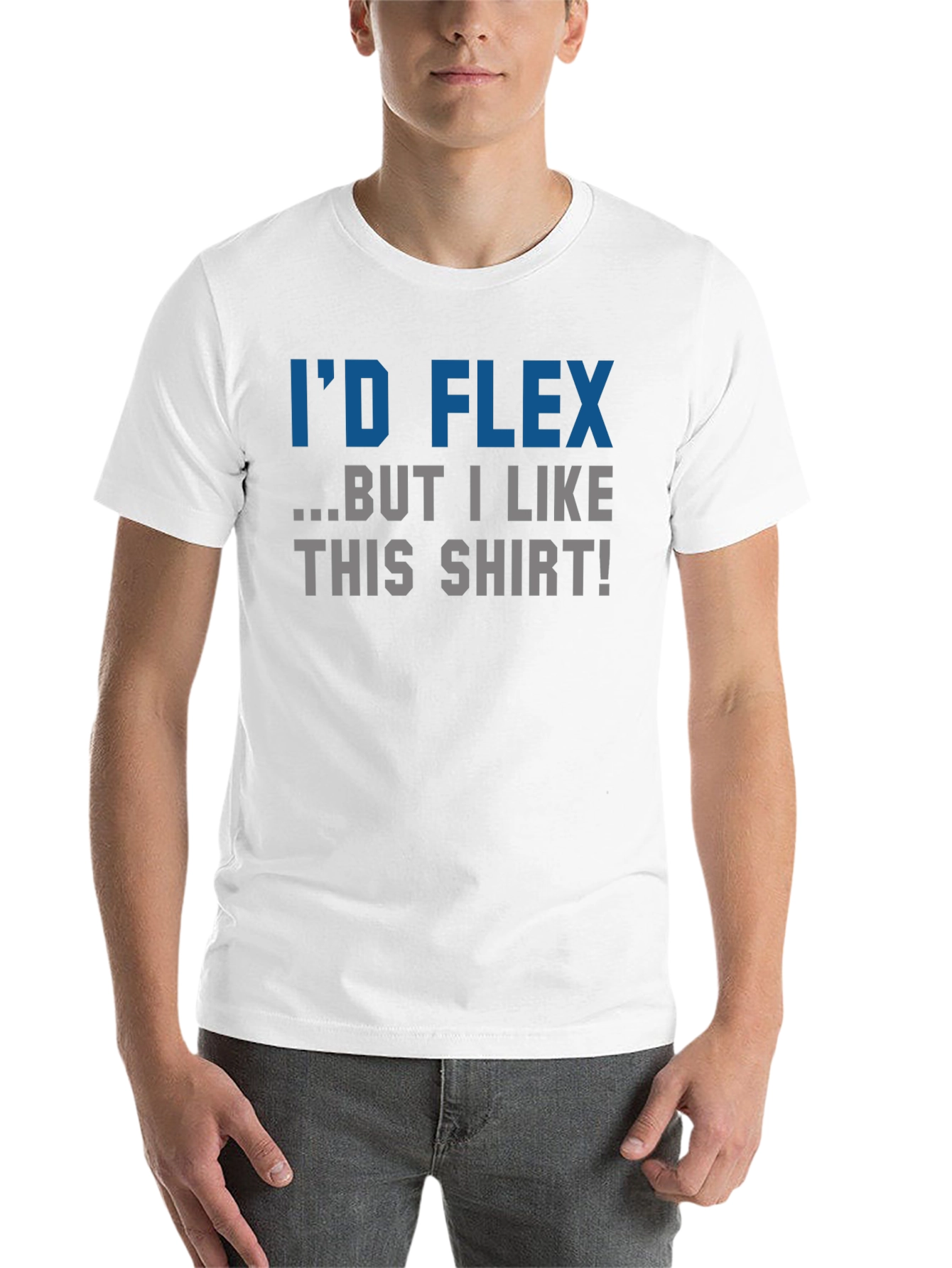 Black Funny I'd Flex But I Like This Shirt Graphic Tee view 14