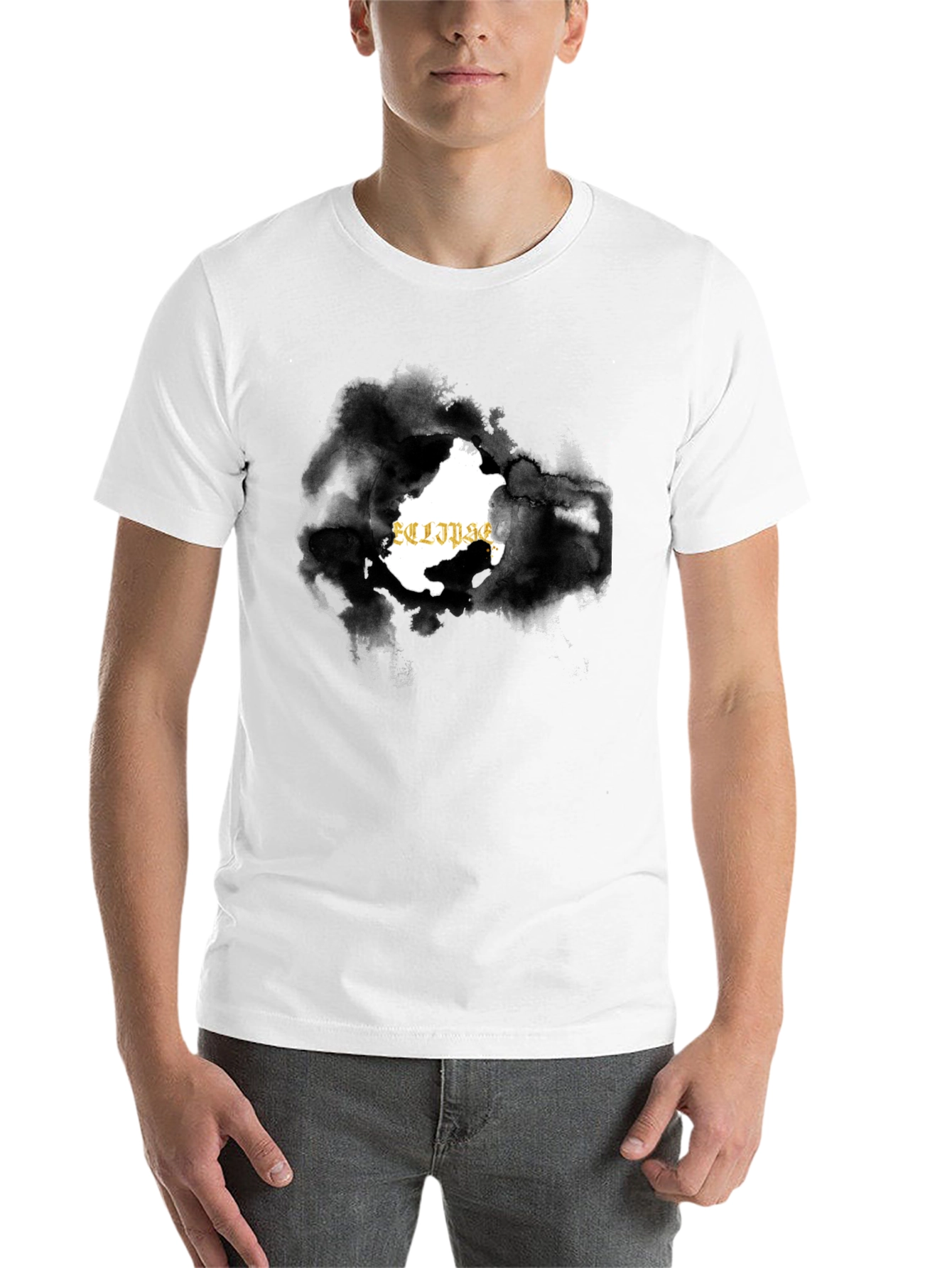 Black Eclipse Graphic Black T-Shirt for Men view 14