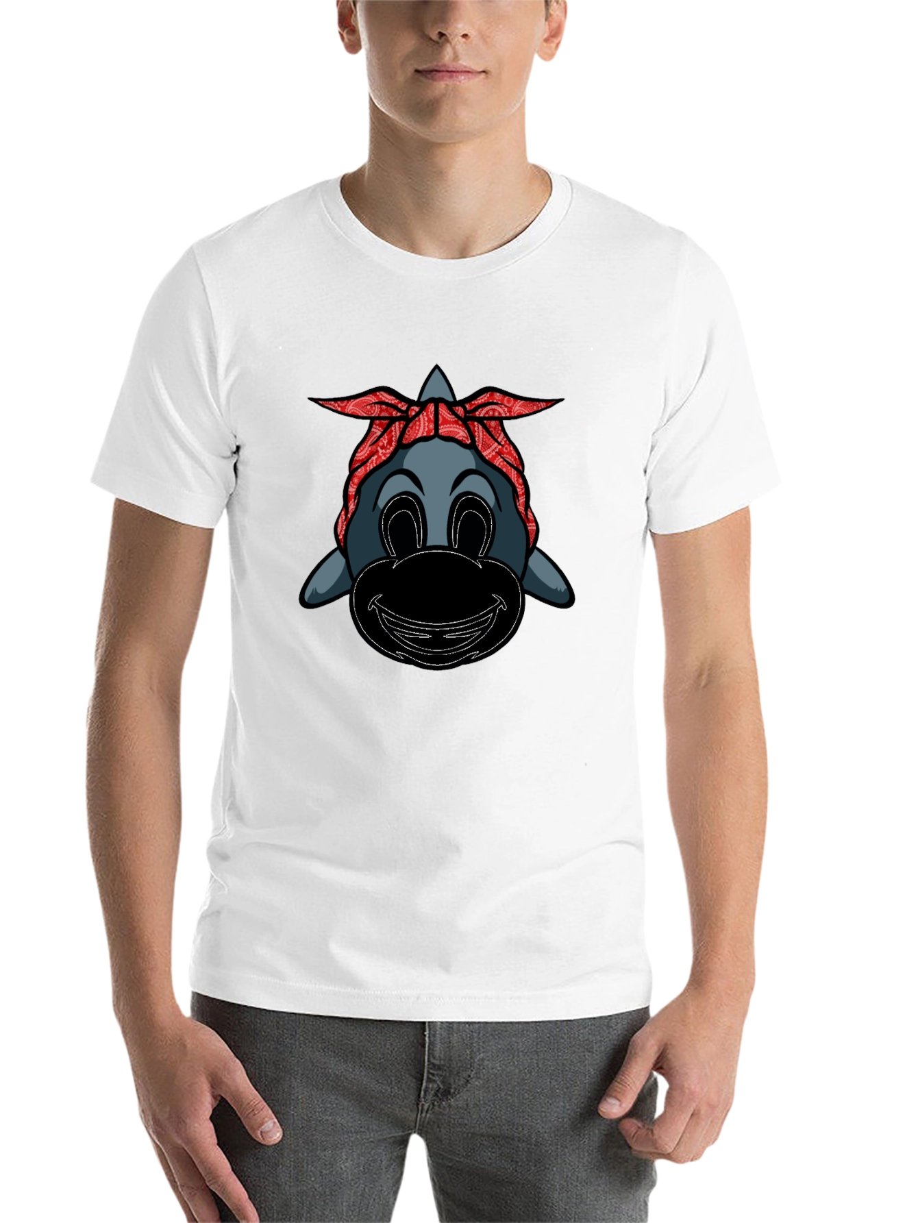 Black Cartoon Gangster Dolphin Graphic Tee view 14