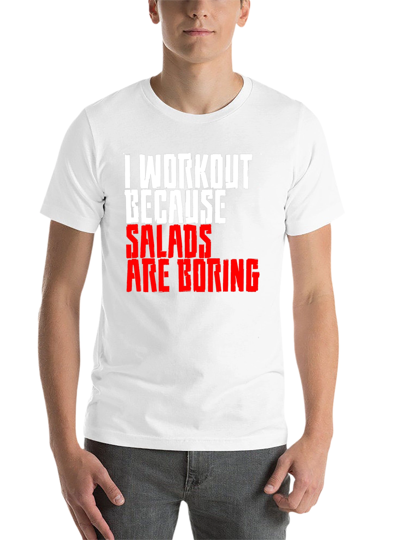 Black Workout Because Salads Are Boring T-Shirt view 14