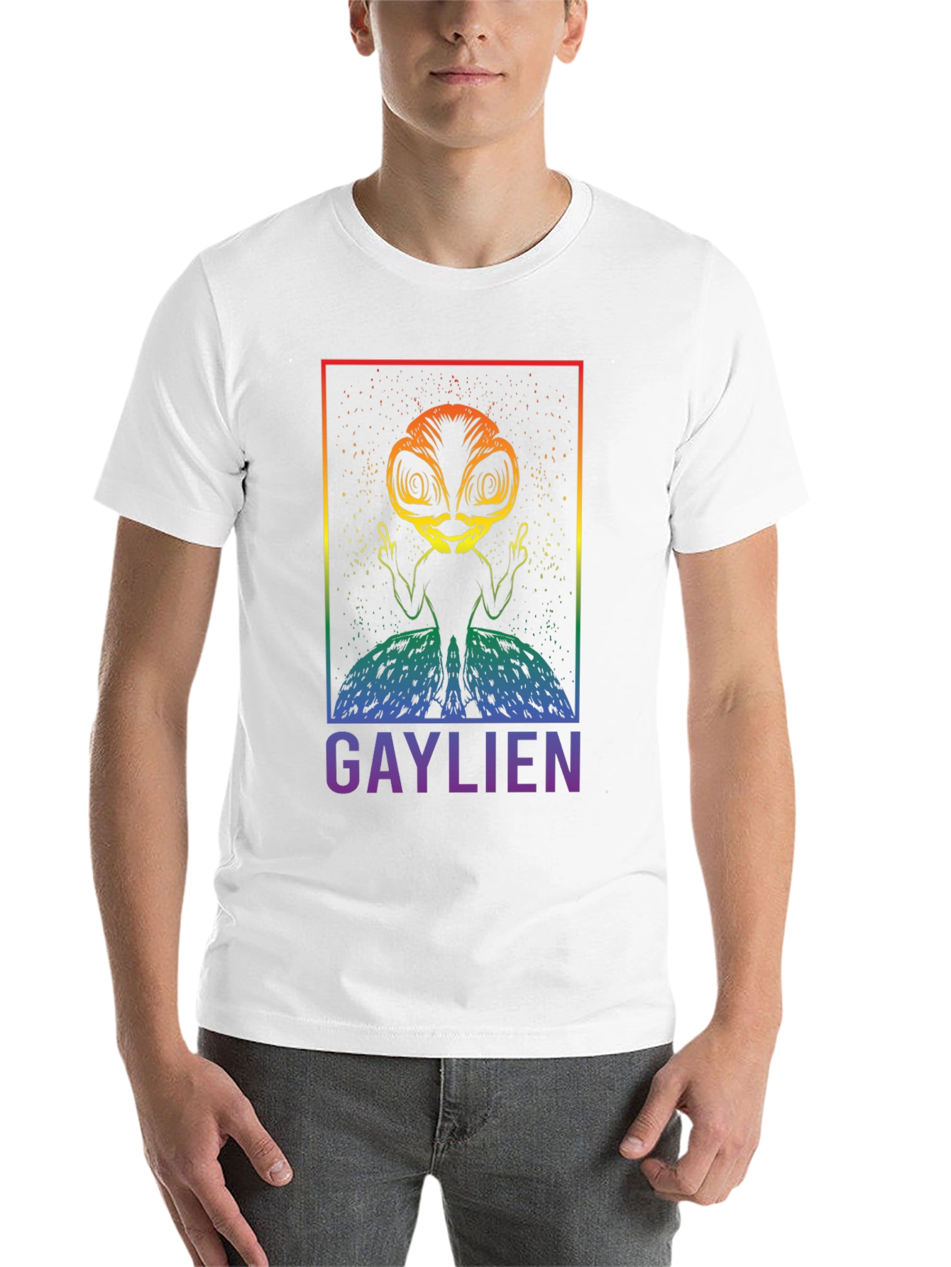 Black Gaylien Graphic T-Shirt - Pride Alien Tee view 14