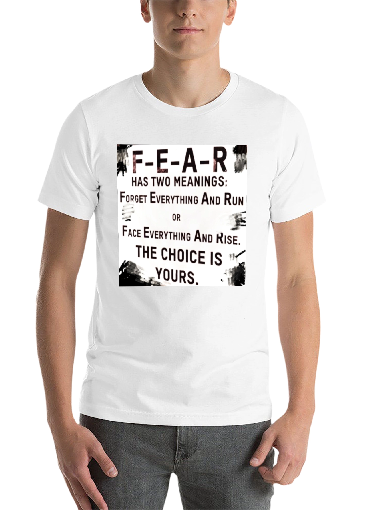 Black Motivational FEAR T-Shirt: Choice Is Yours Graphic Tee view 14
