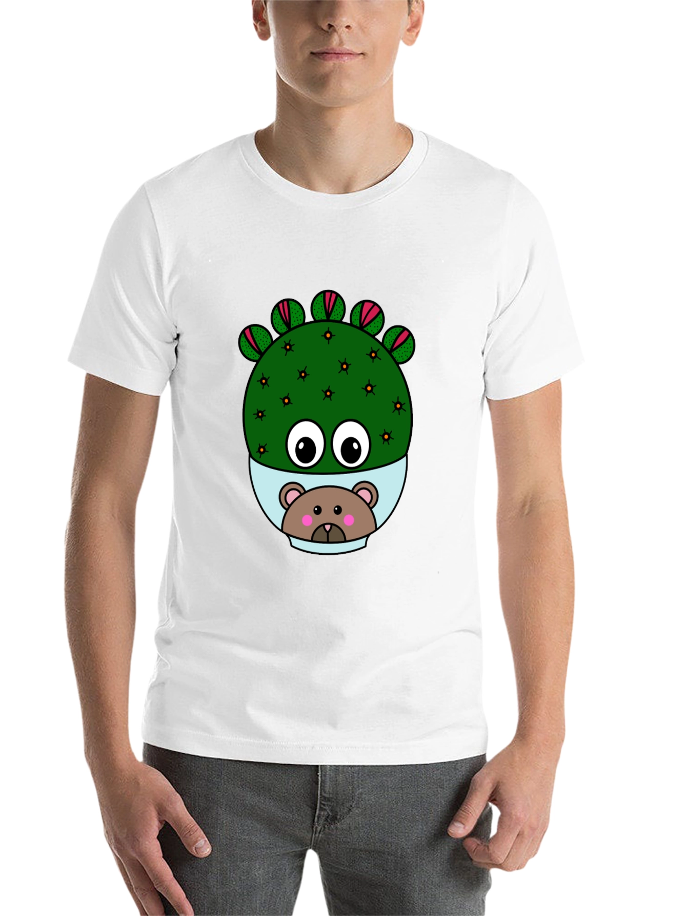 Black Cactus Bear T-Shirt - Unique Graphic Tee view 14