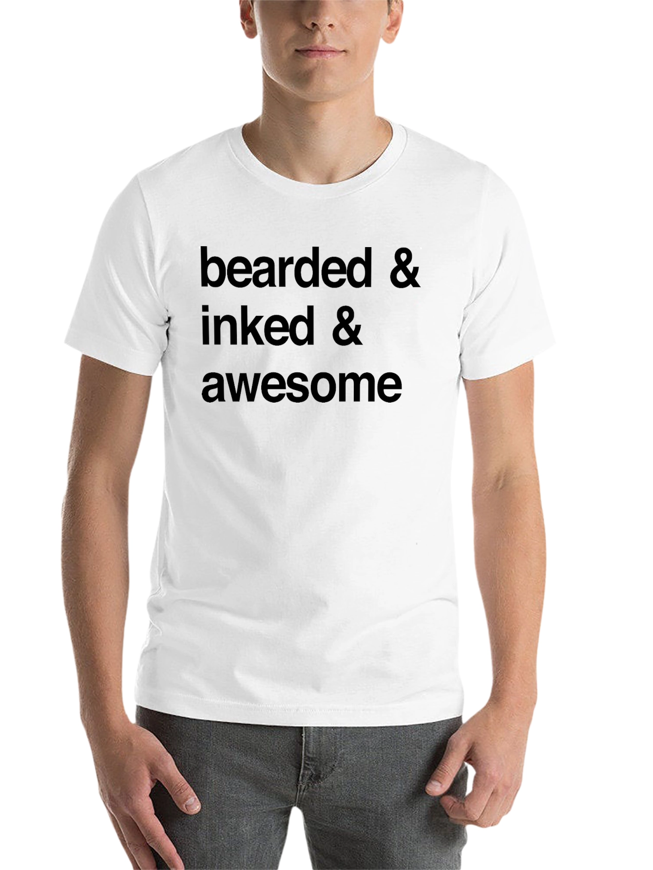 Black Bearded Inked Awesome Graphic Tee view 14