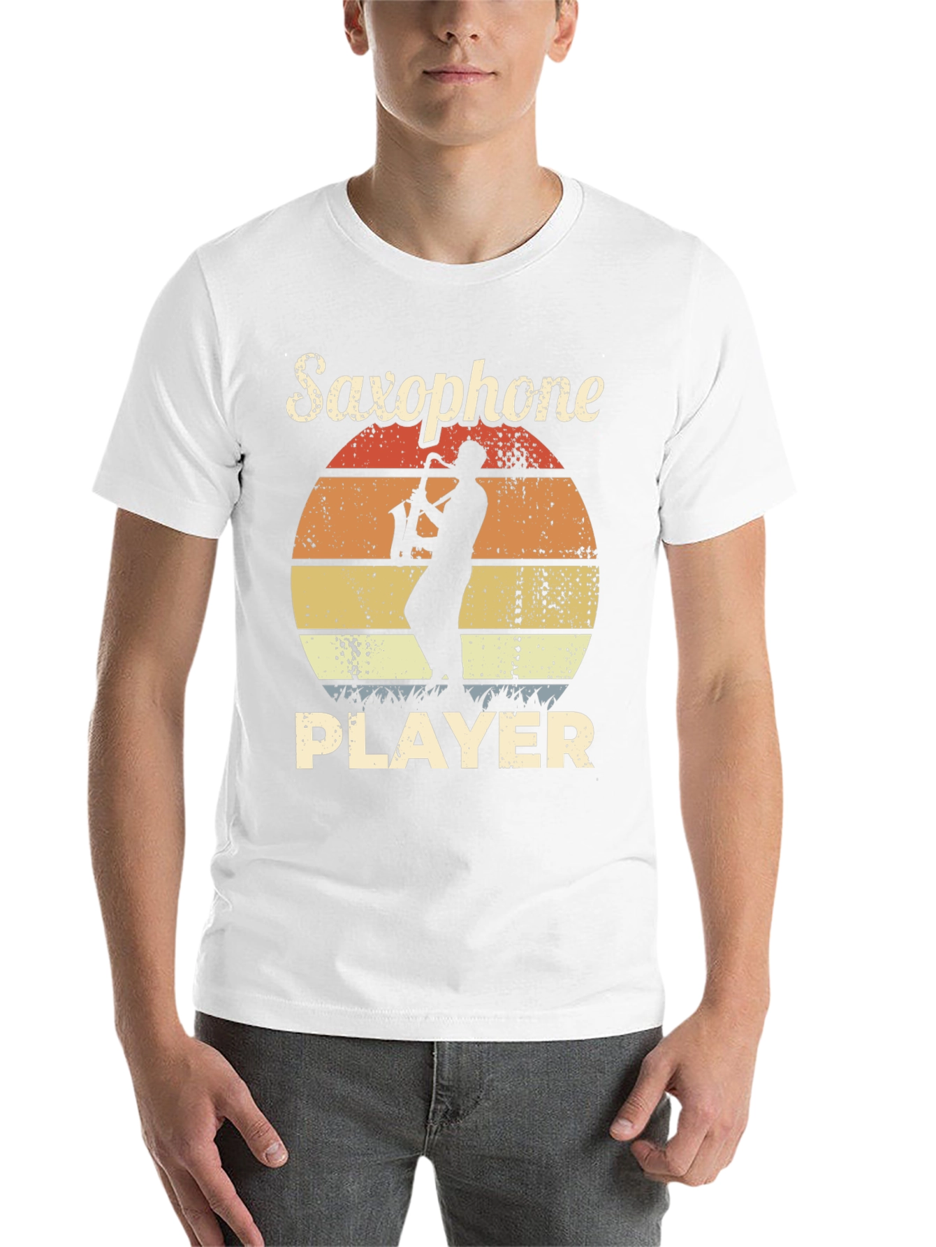 Black Saxophone Player Graphic T-Shirt view 14